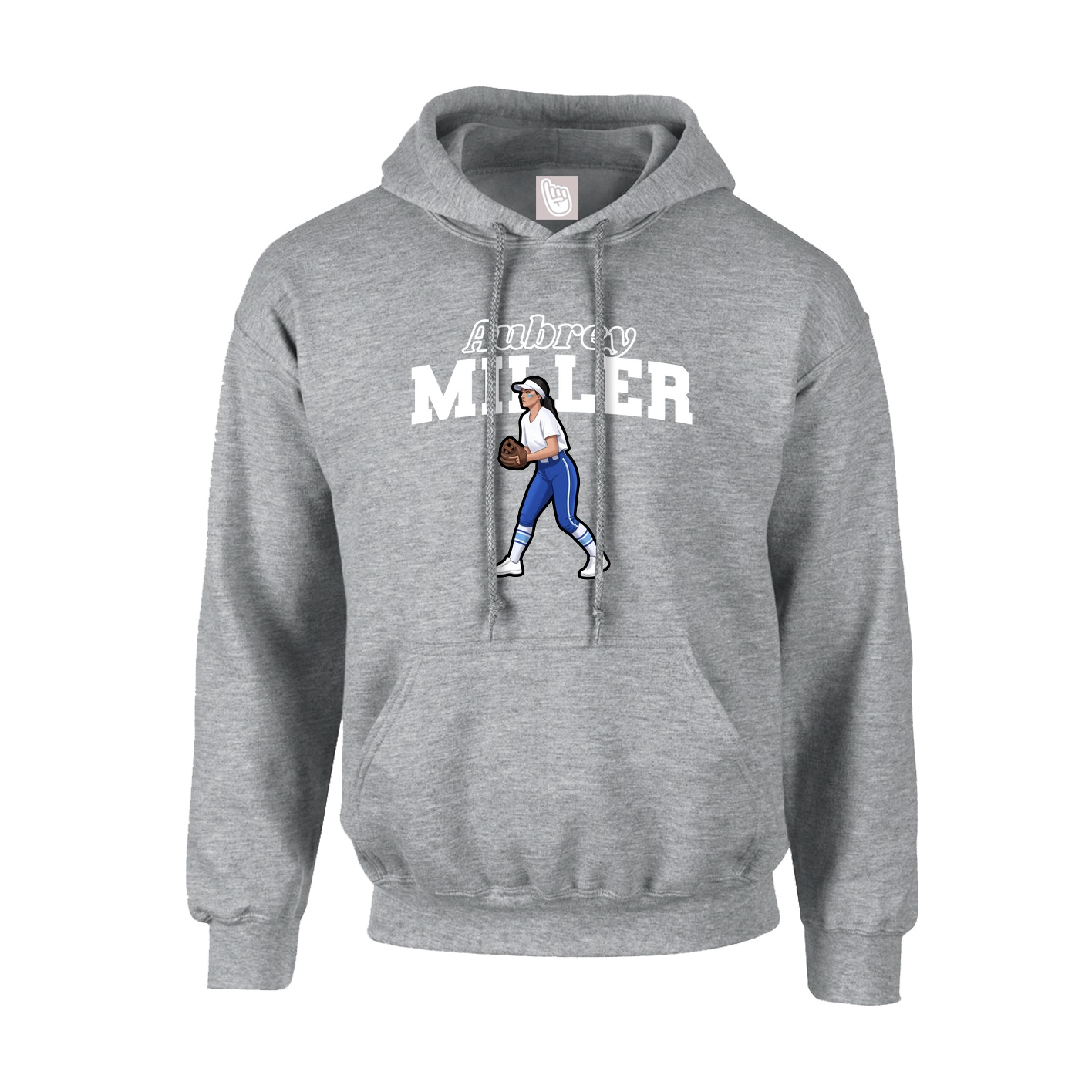 Hoodie — Name Arch in Grey