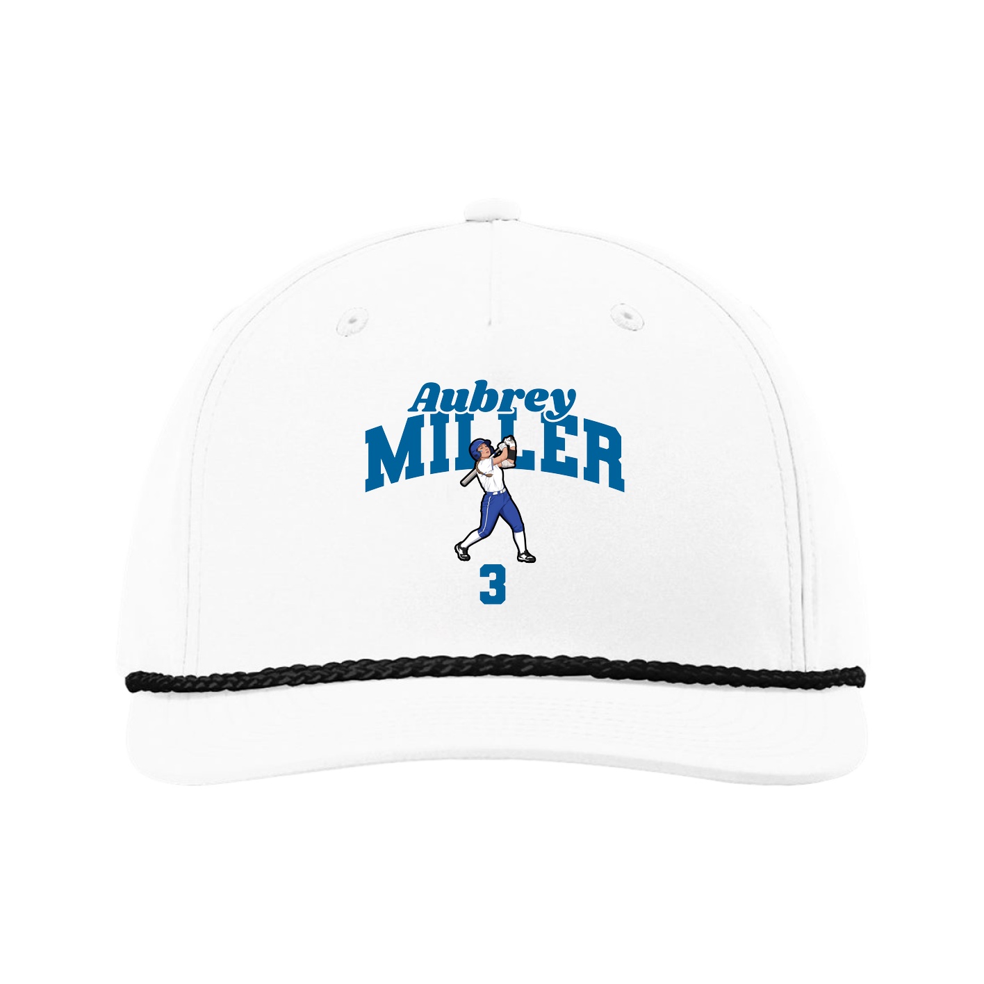 Five-Panel Classic Rope Cap — Signature Arch in White