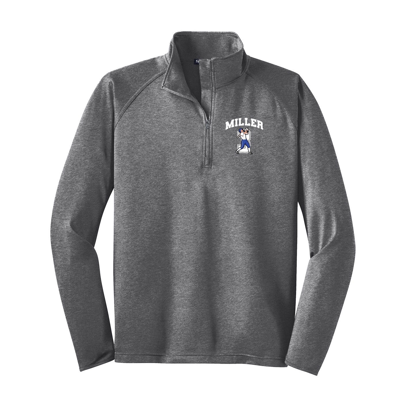 Q-Zip Pullover — Number in Grey