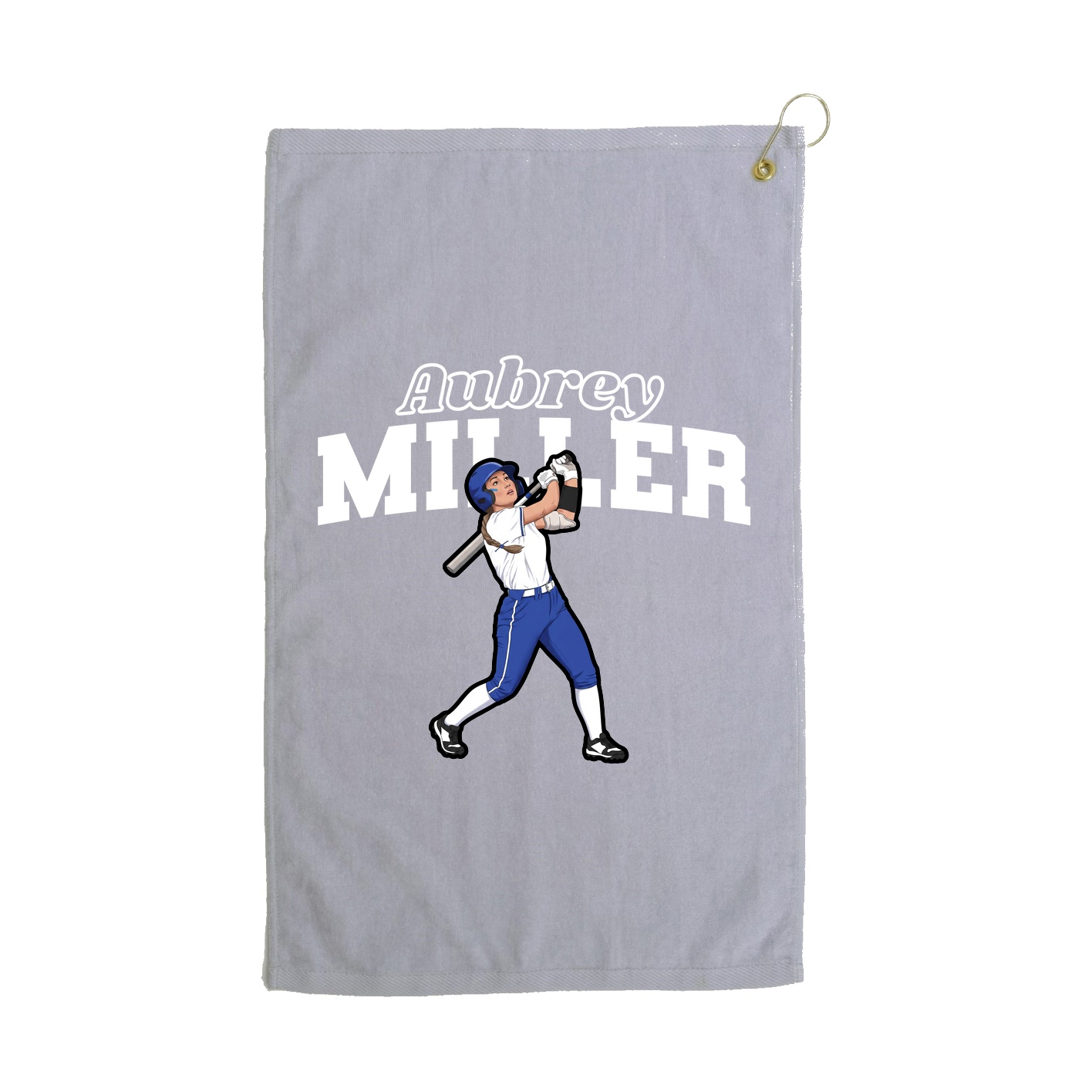 Golf Towel — Name Arch in Grey