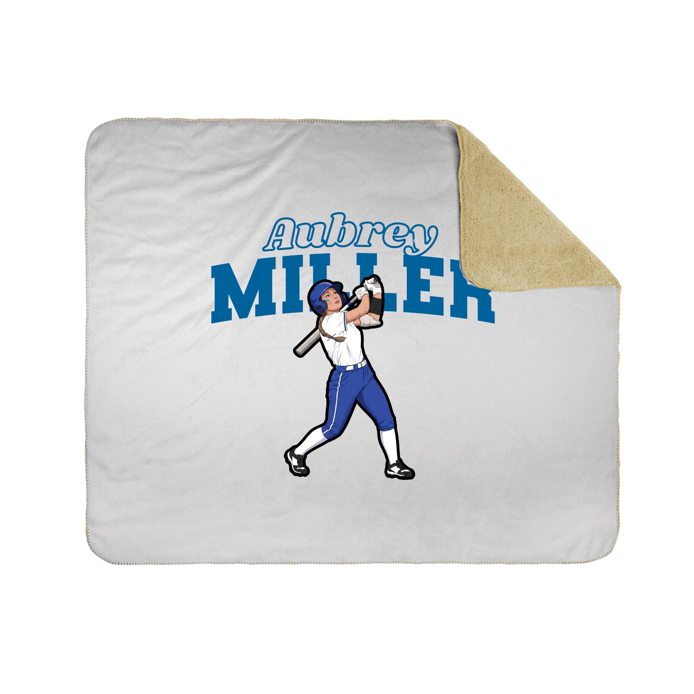 Throw Blanket — Name Arch in White