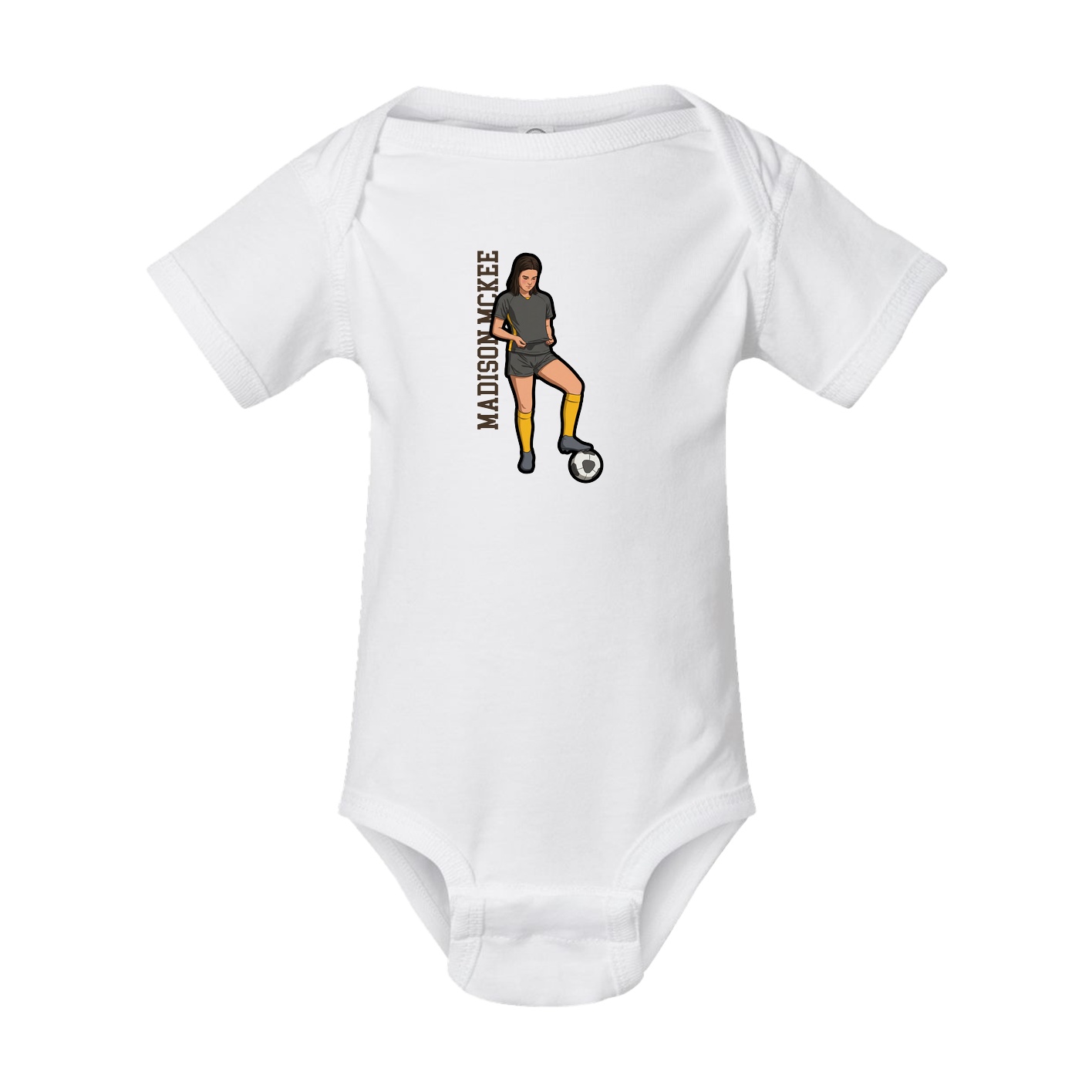 Baby Onesie — Name Vertical in White