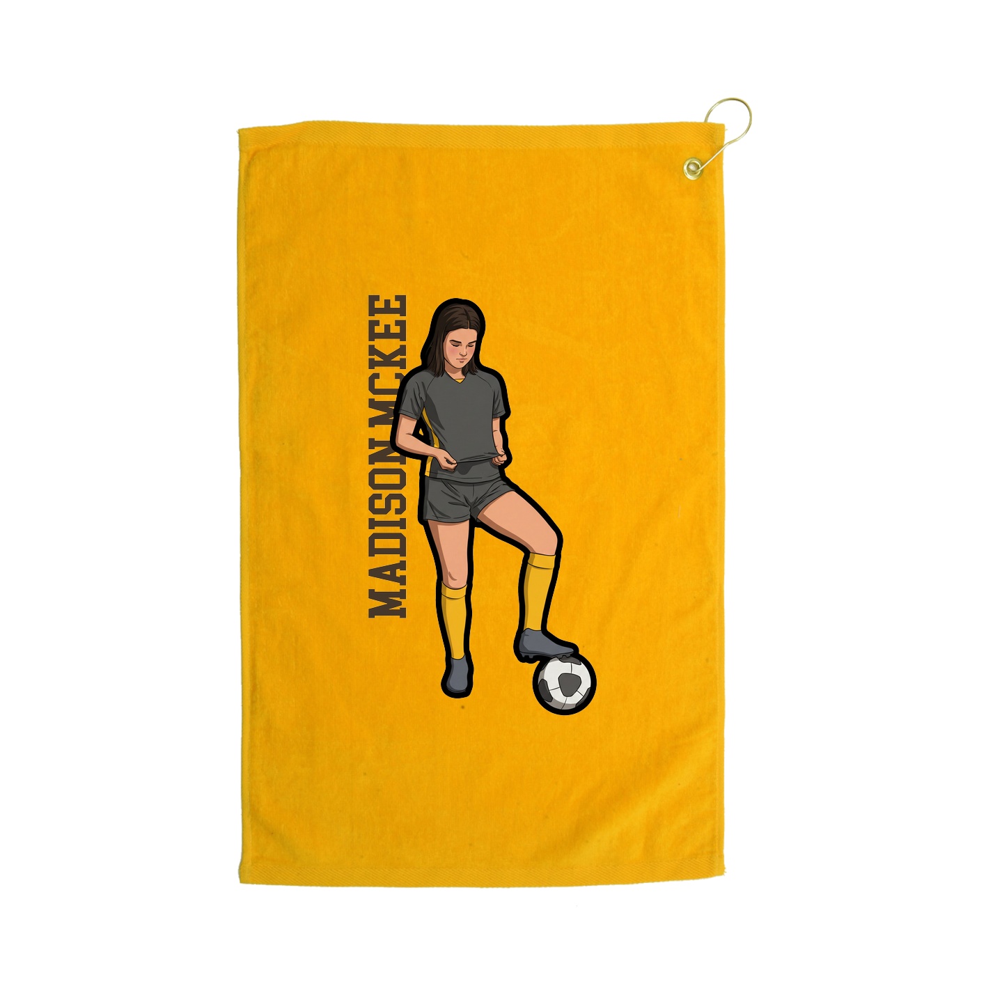 Golf Towel — Name Vertical in Gold