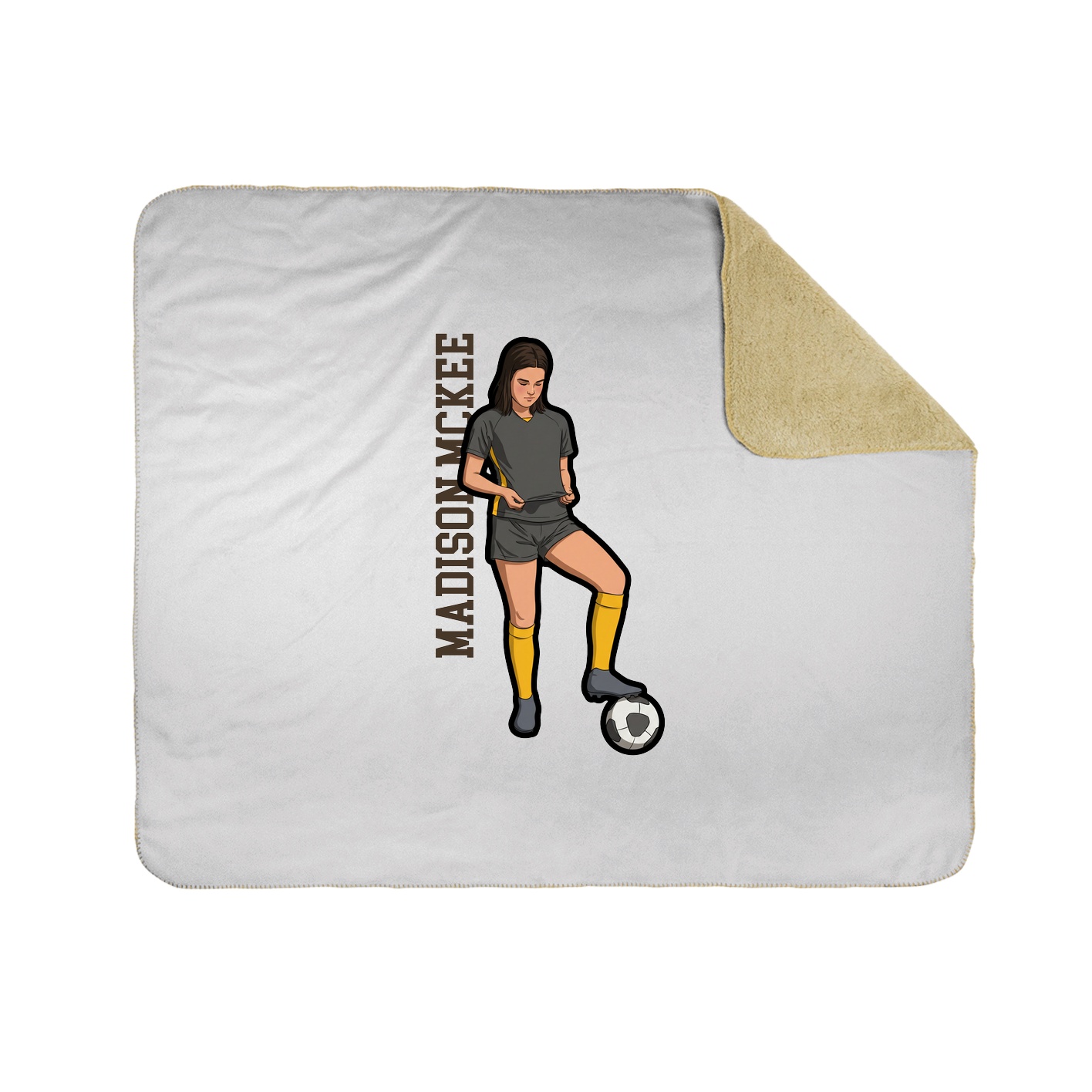 Throw Blanket — Name Vertical in White