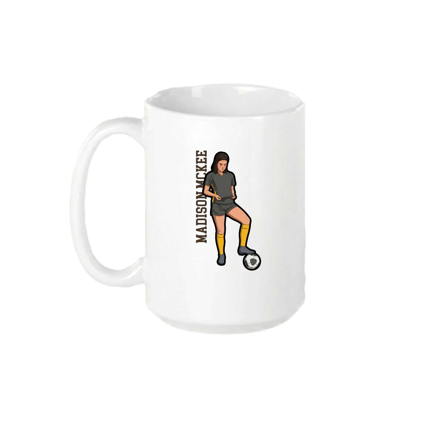 15oz Coffee Mug — Name Vertical in White