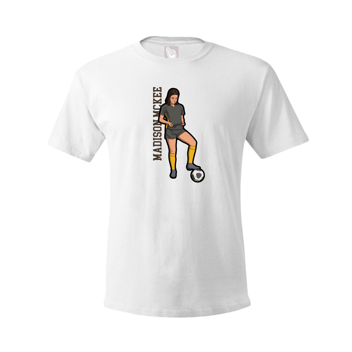 Tee — Name Vertical in White