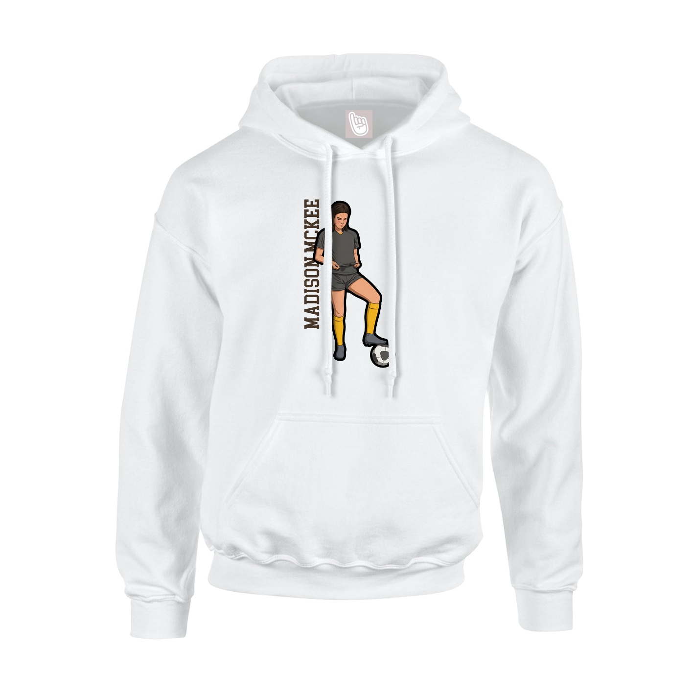 Hoodie — Name Vertical in White