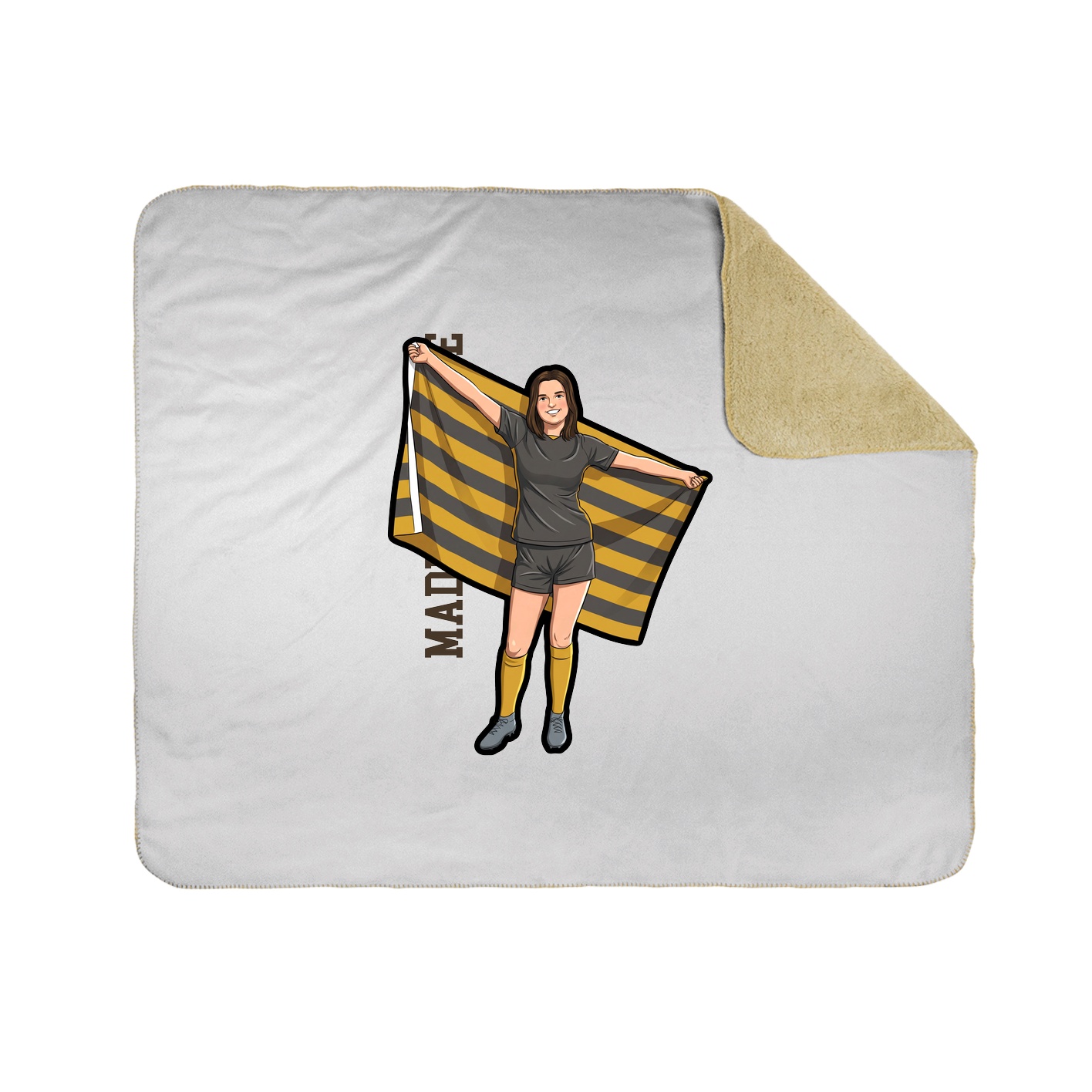 Throw Blanket — Name Vertical in White