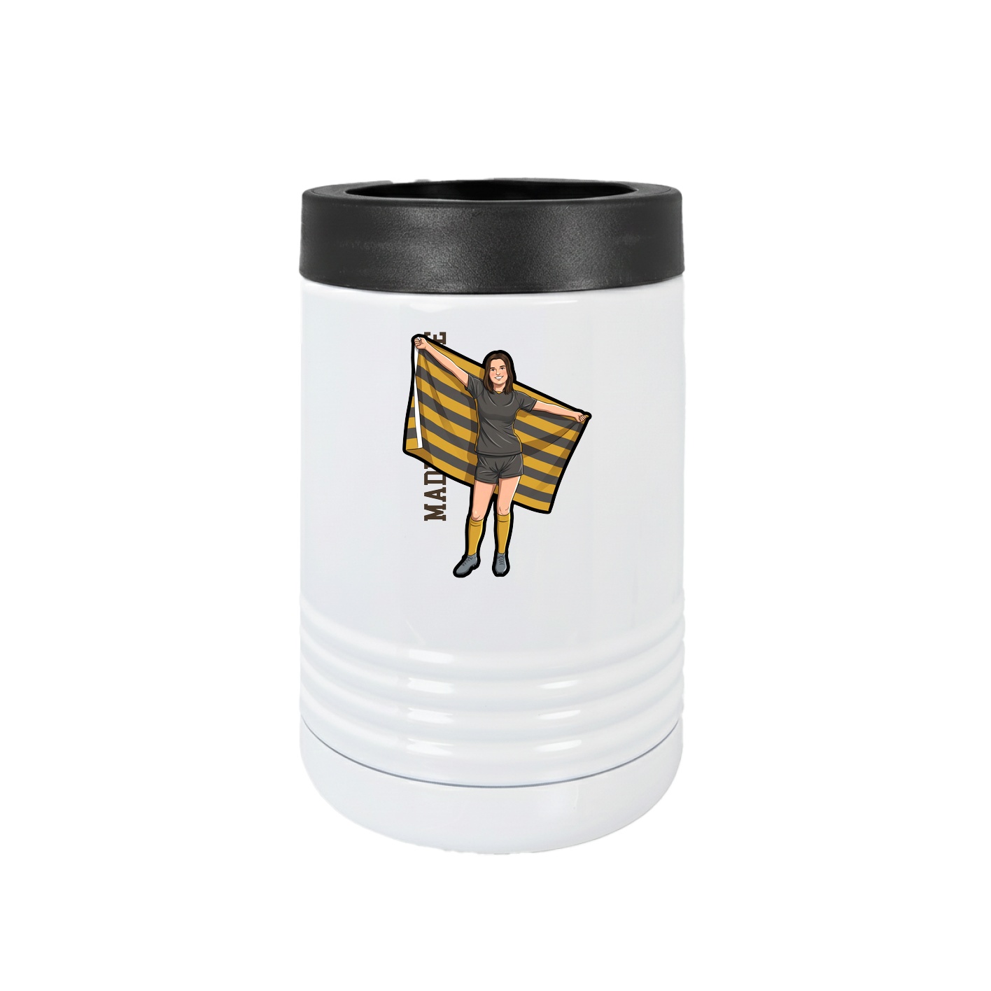 Beverage Holder — Name Vertical in White