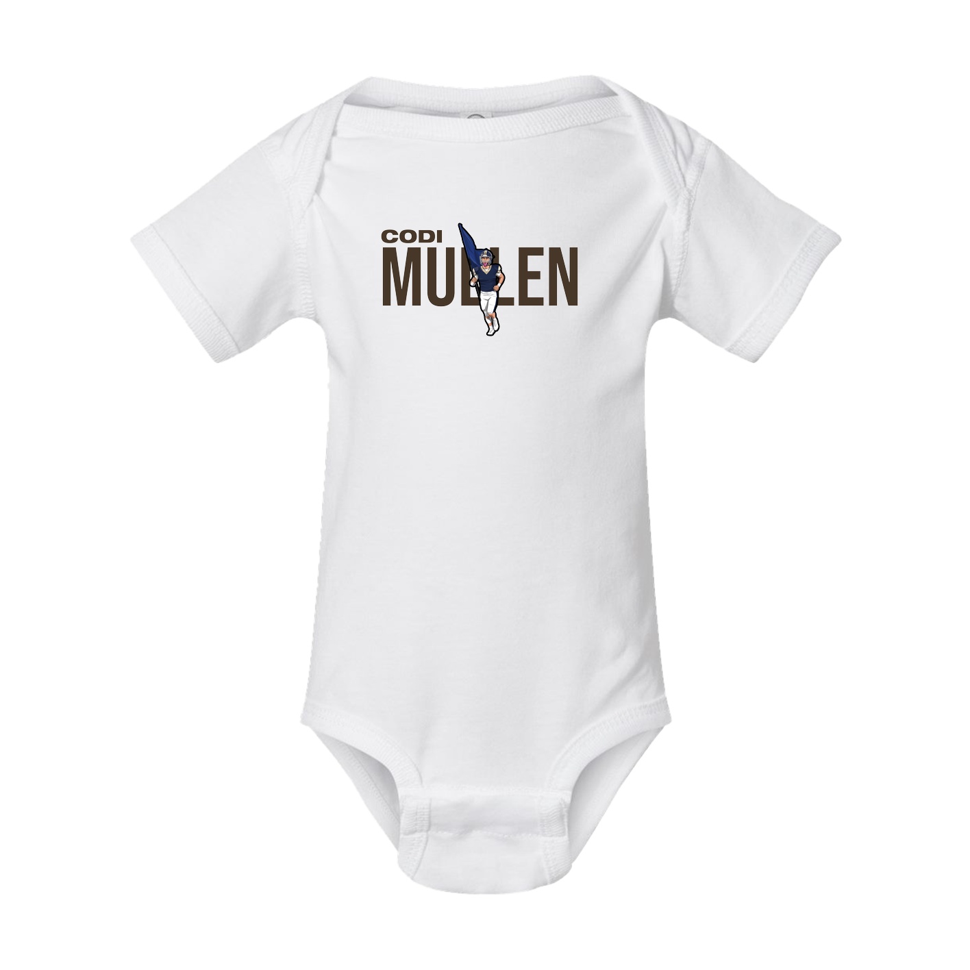 Baby Onesie — Player Name in White