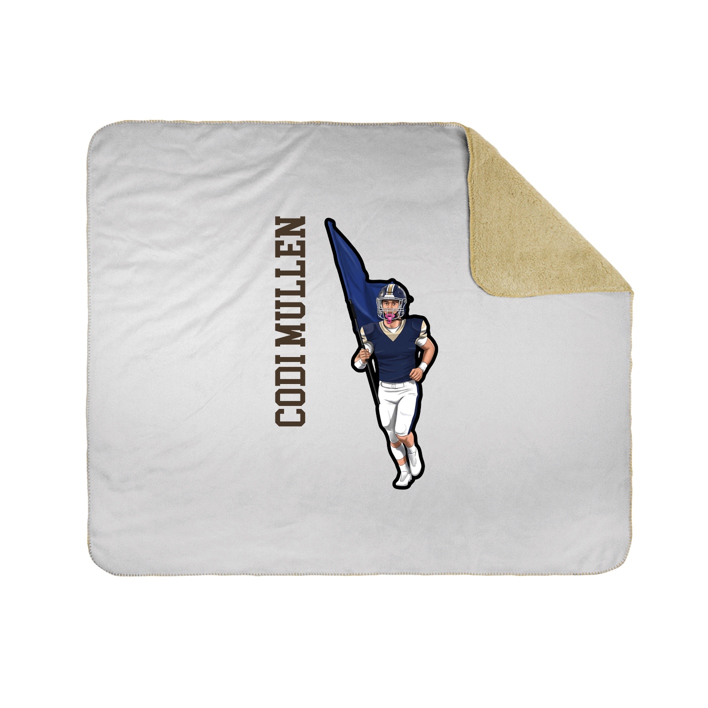 Throw Blanket — Name Vertical in White