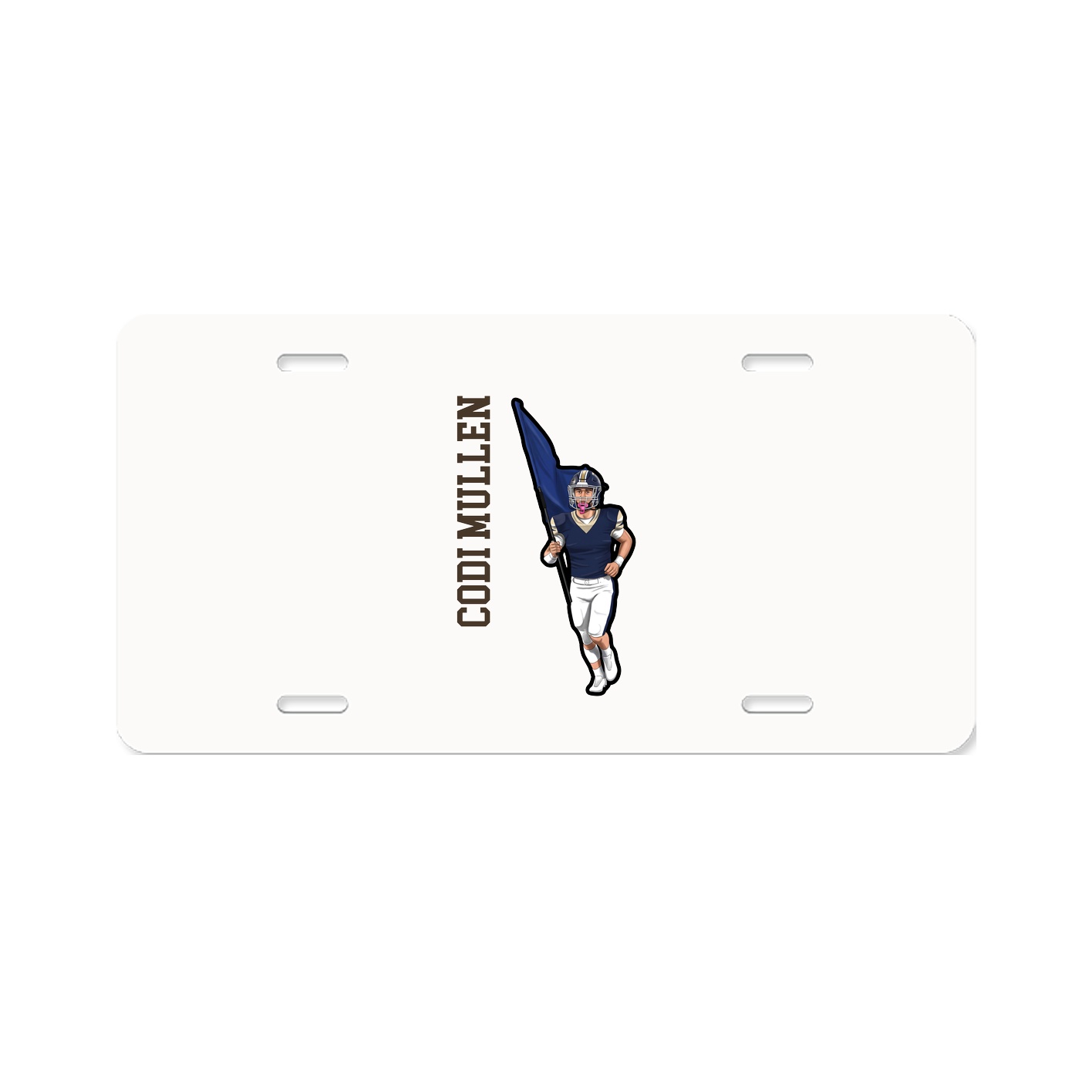 License Plate — Name Vertical in Classic