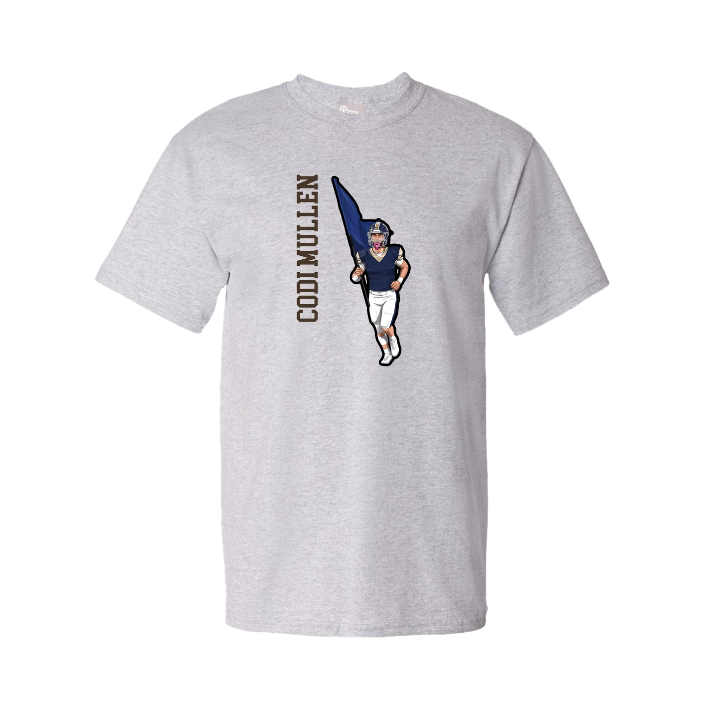 Tee — Name Vertical in Grey