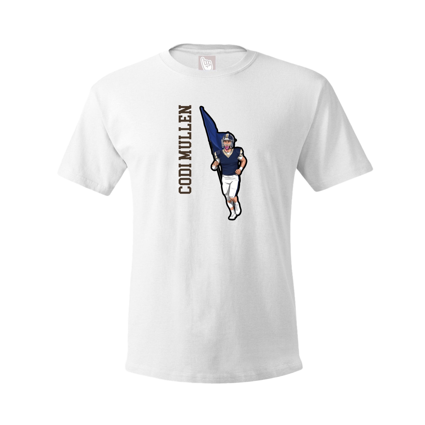 Youth Tee — Name Vertical in White