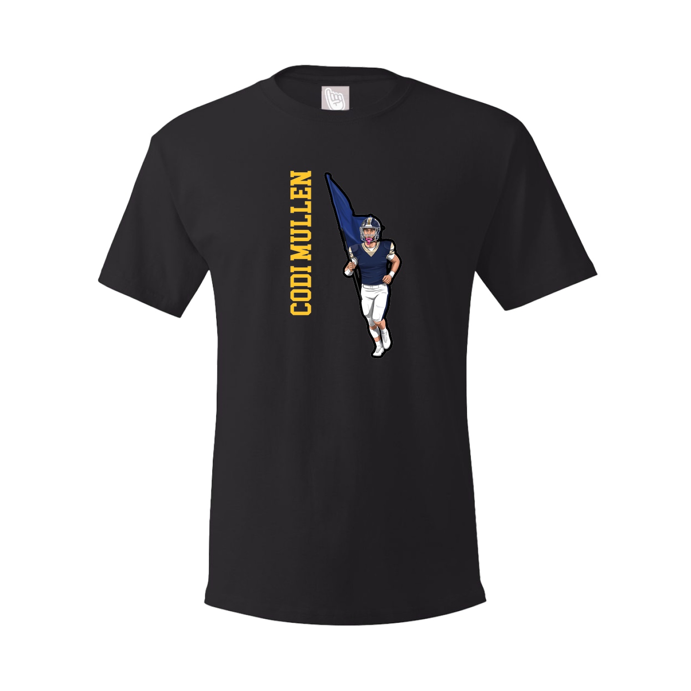 Youth Tee — Name Vertical in Black