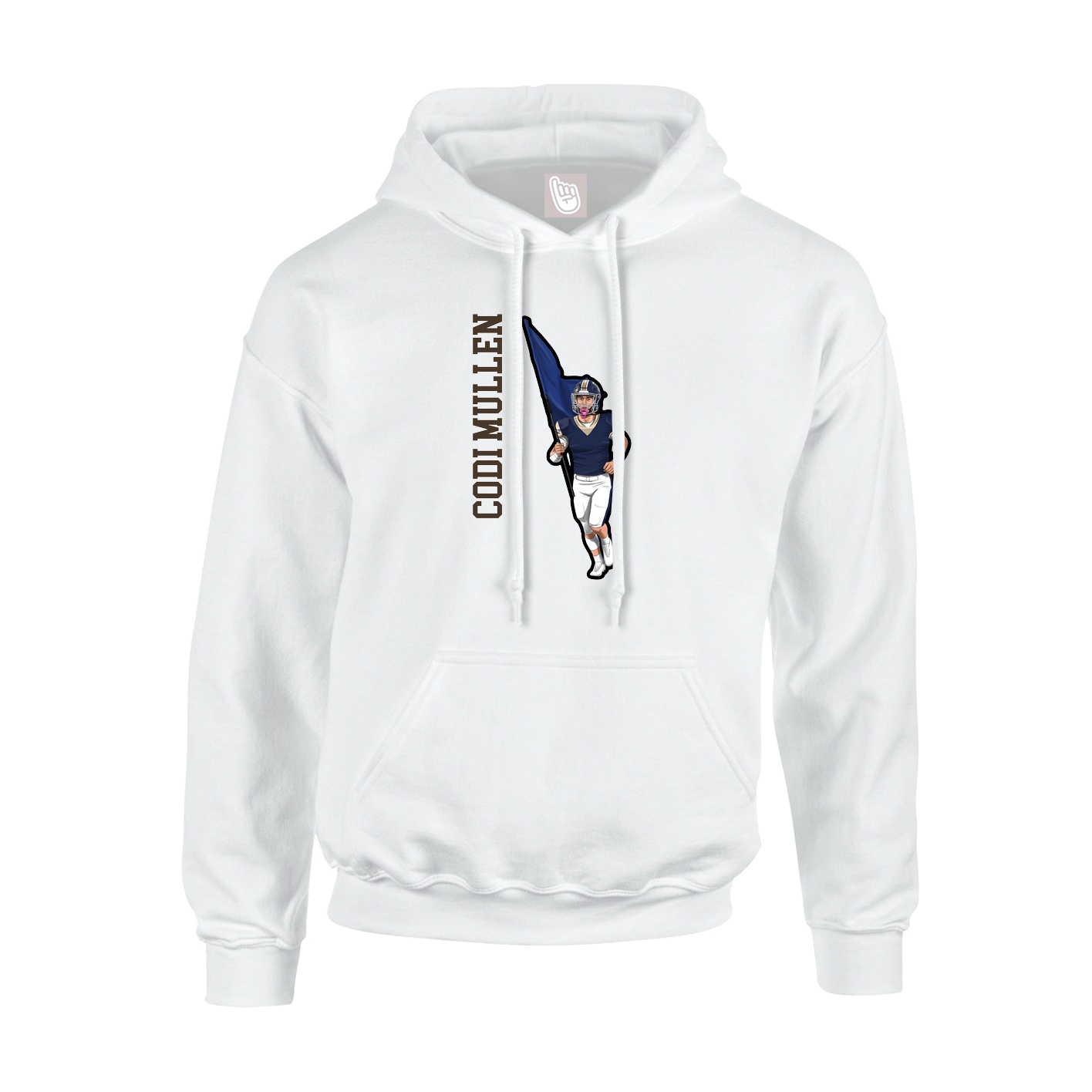 Hoodie — Name Vertical in White