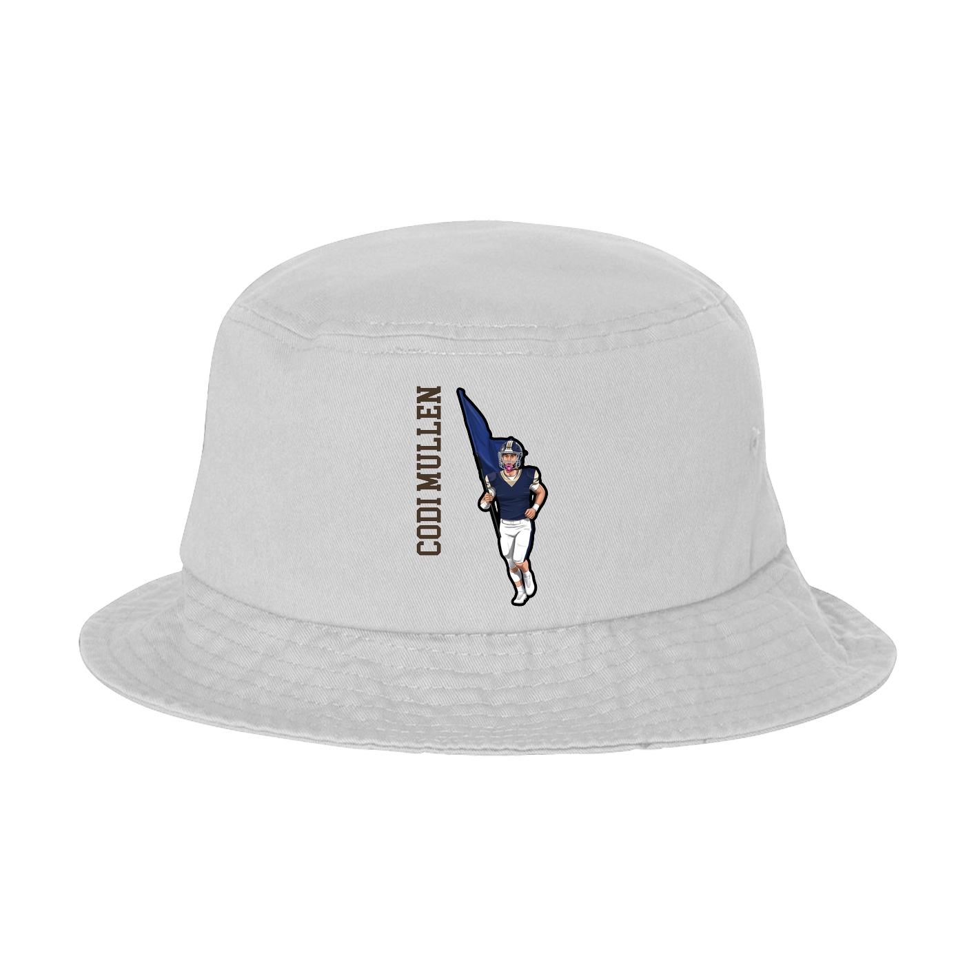 Bucket Cap — Name Vertical in White