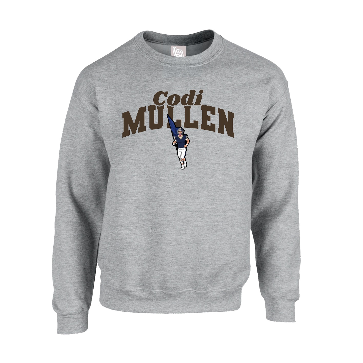 Fleece Crew — Signature Arch in Grey