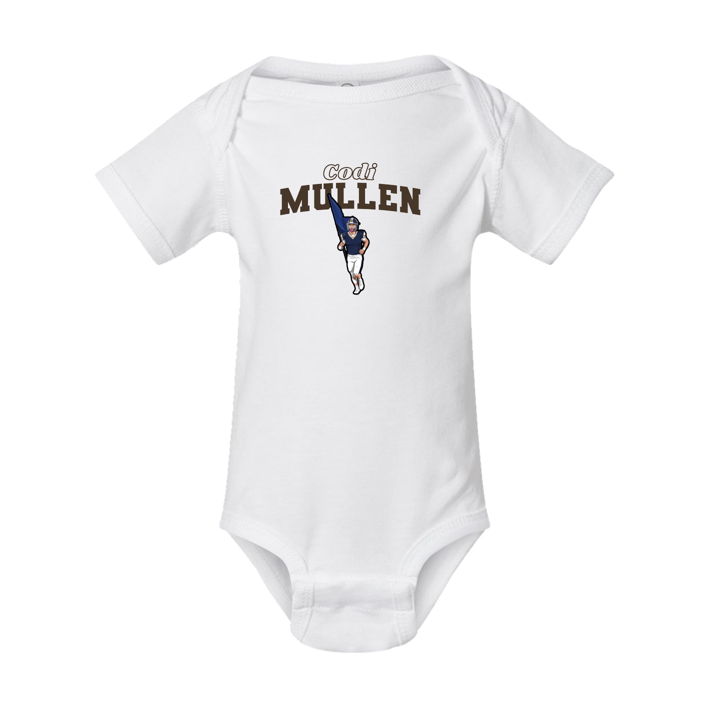 Baby Onesie — Name Arch in White