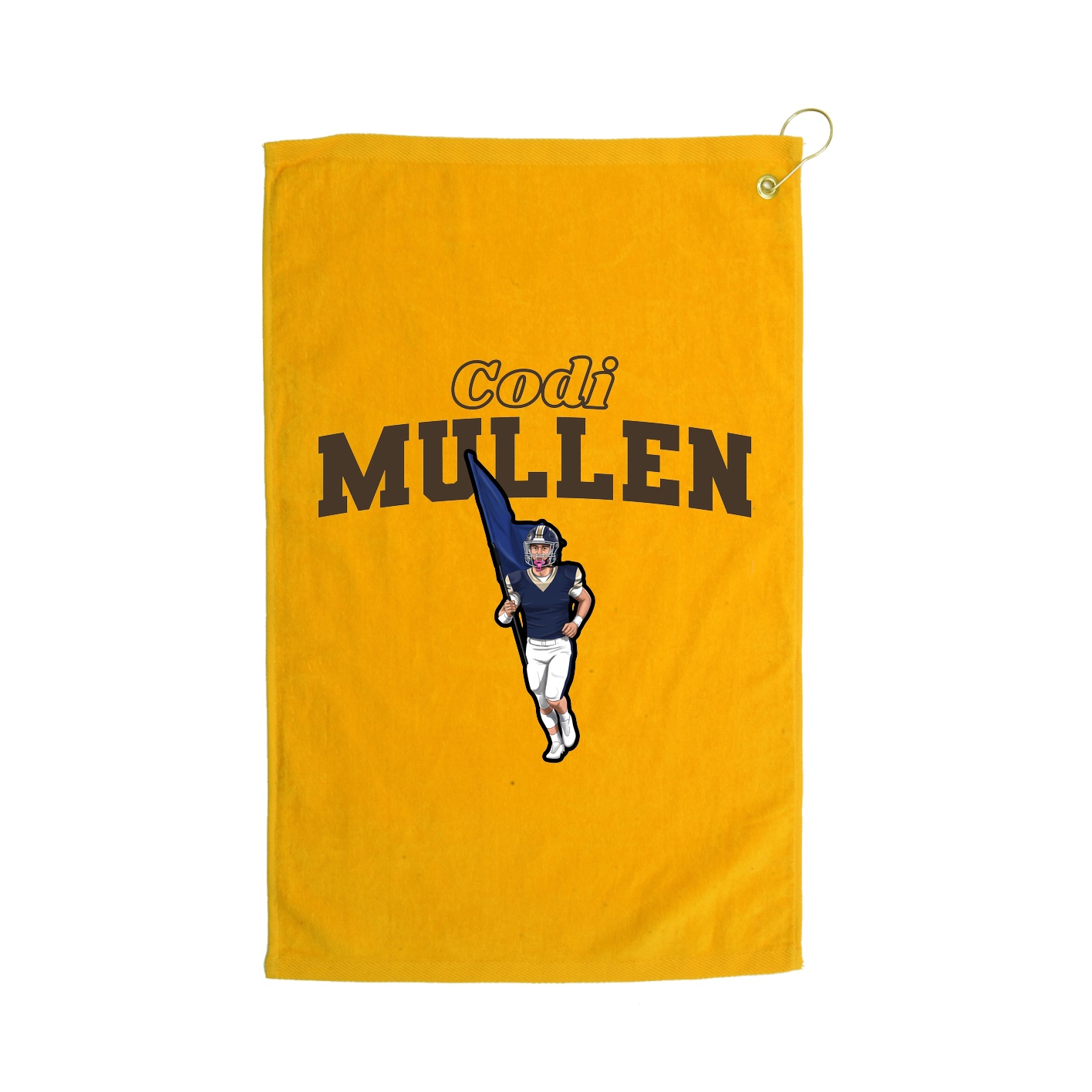 Golf Towel — Name Arch in Gold