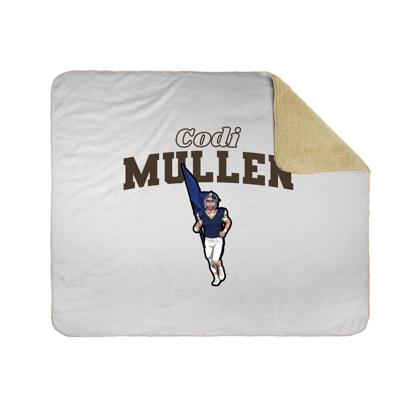 Throw Blanket — Name Arch in White