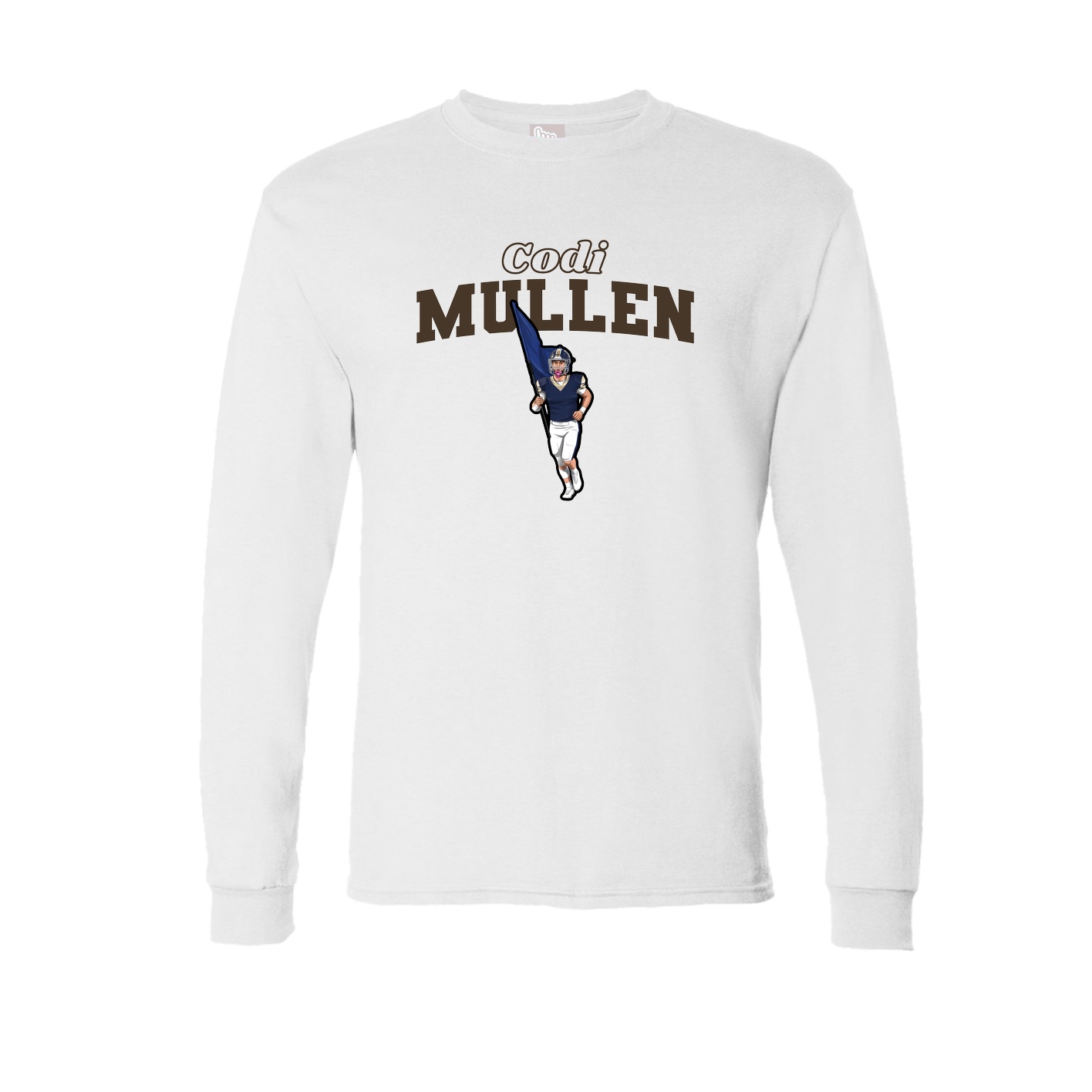 Long Sleeve Tee — Name Arch in White