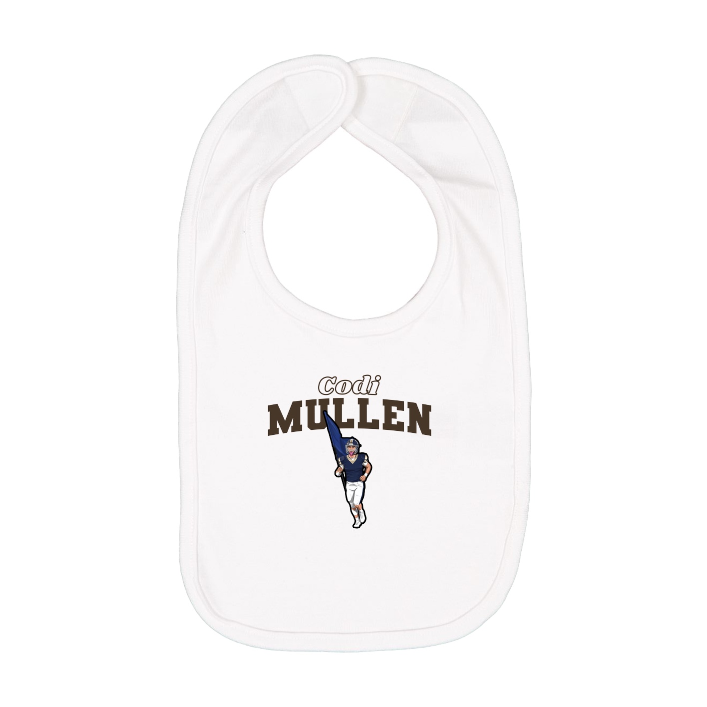Infant Bib — Name Arch in White