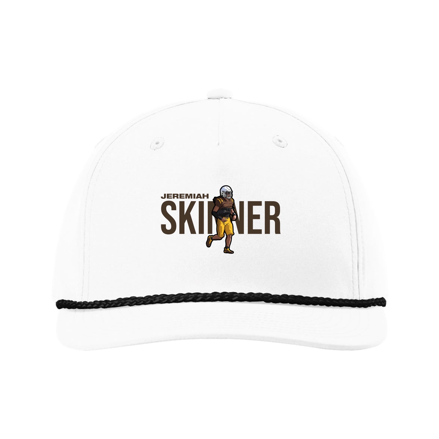 Five-Panel Classic Rope Cap — Player Name in White