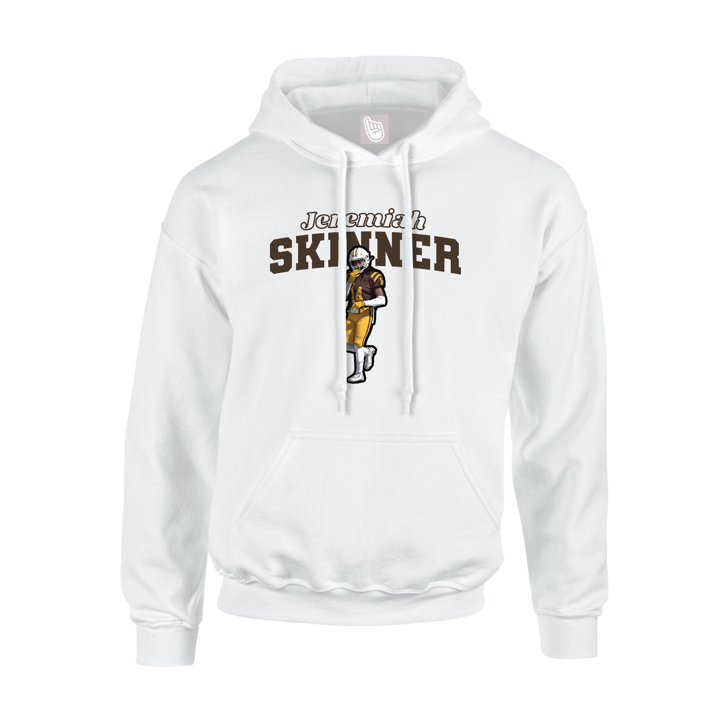 Youth Hoodie — Name Arch in White