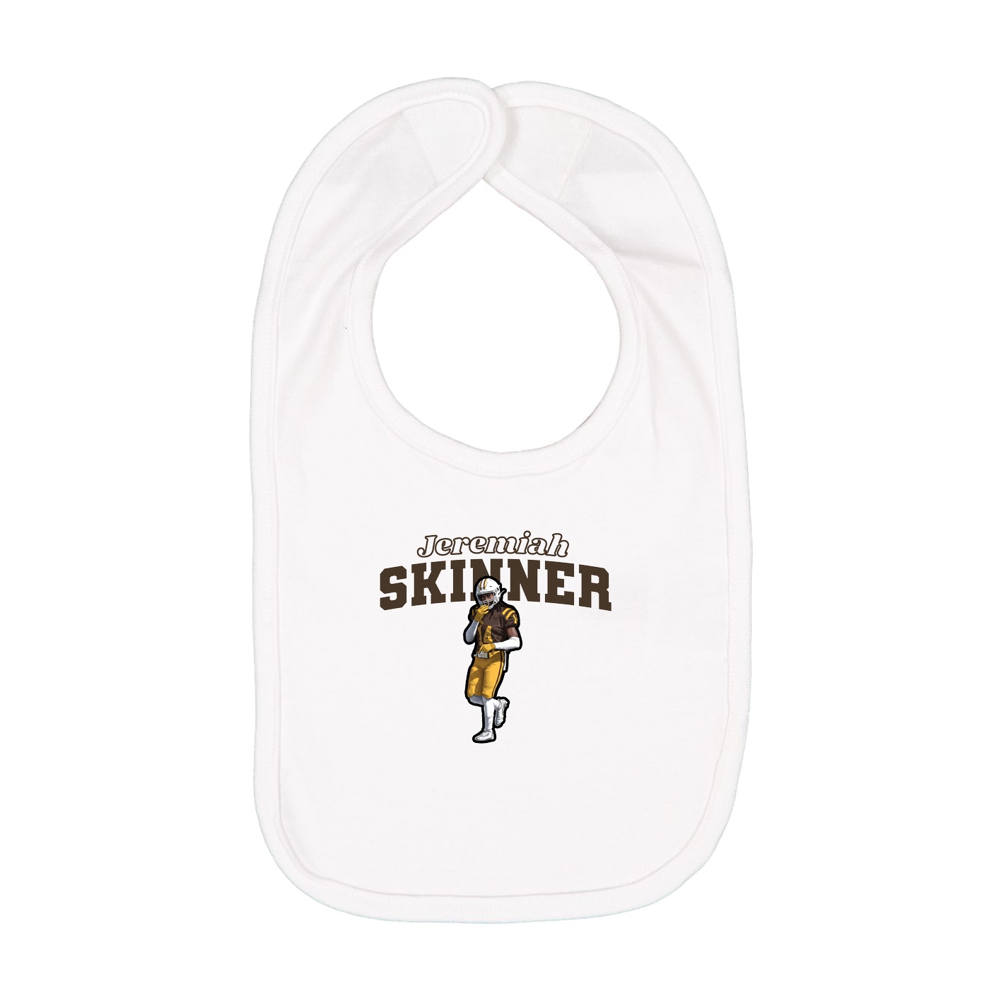 Infant Bib — Name Arch in White