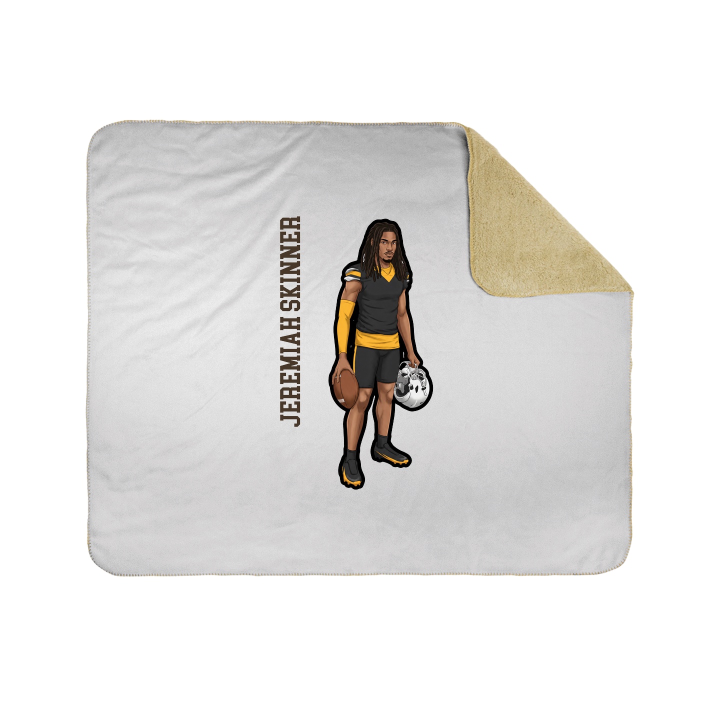 Throw Blanket — Name Vertical in White