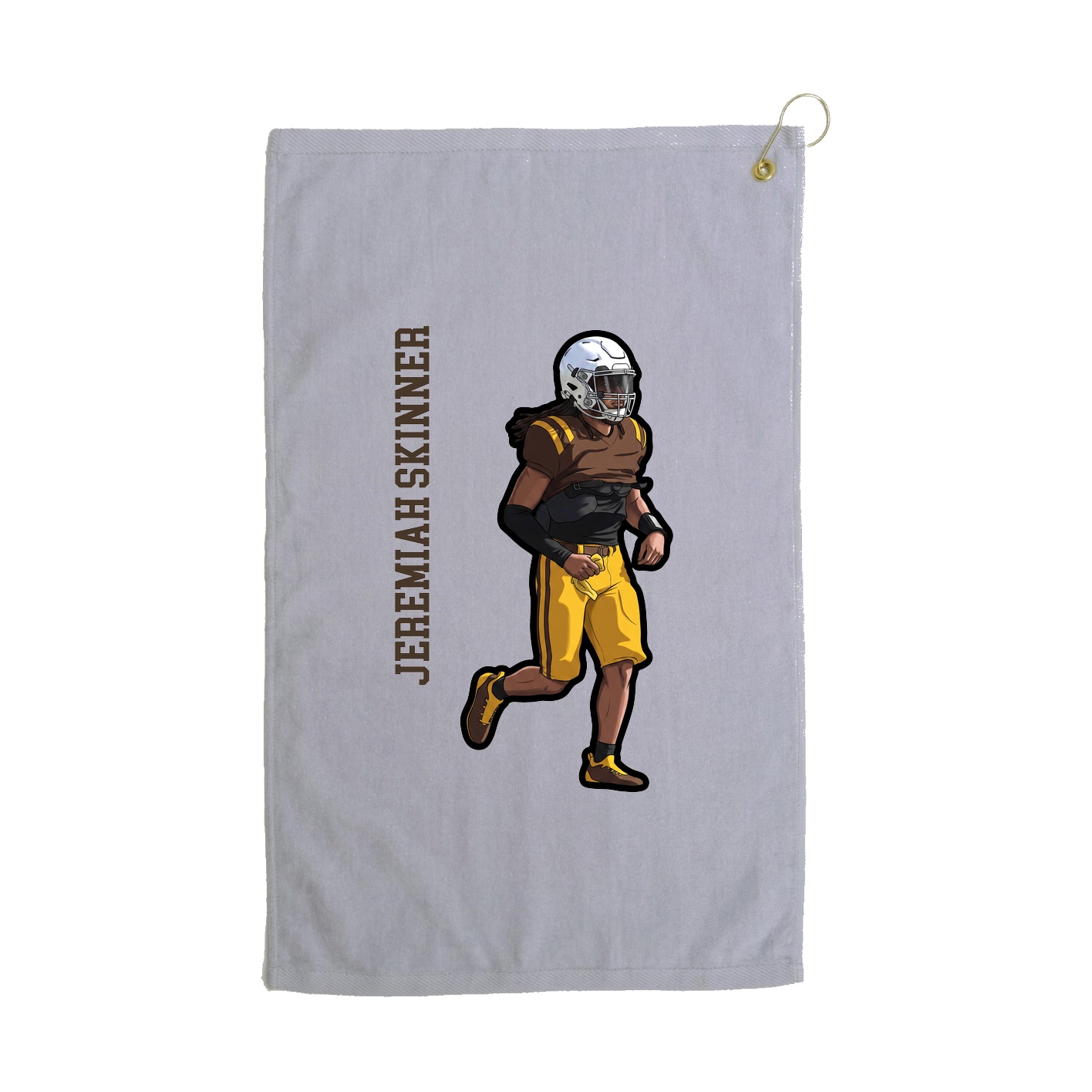 Golf Towel — Name Vertical in Grey