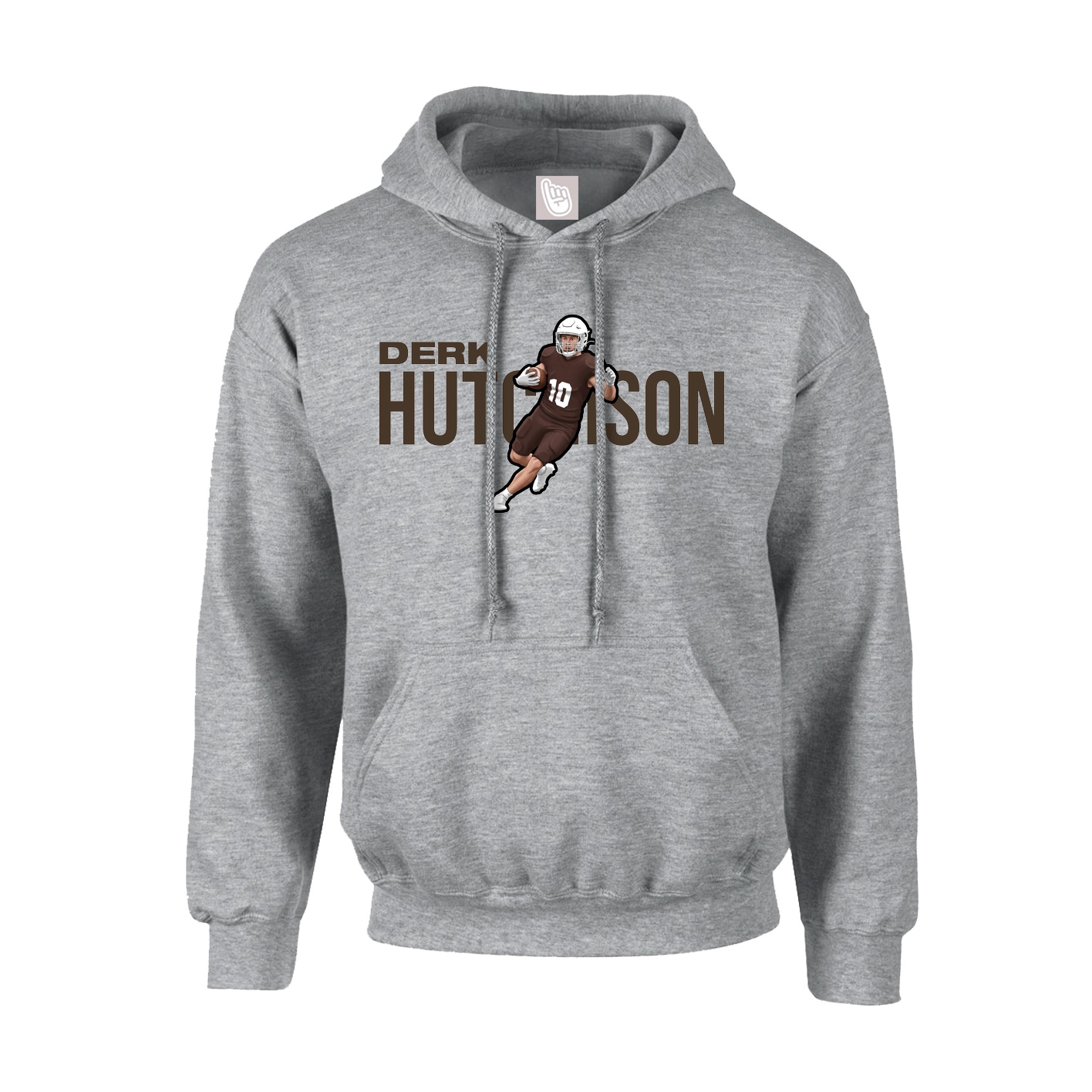 Youth Hoodie — Player Name in Grey