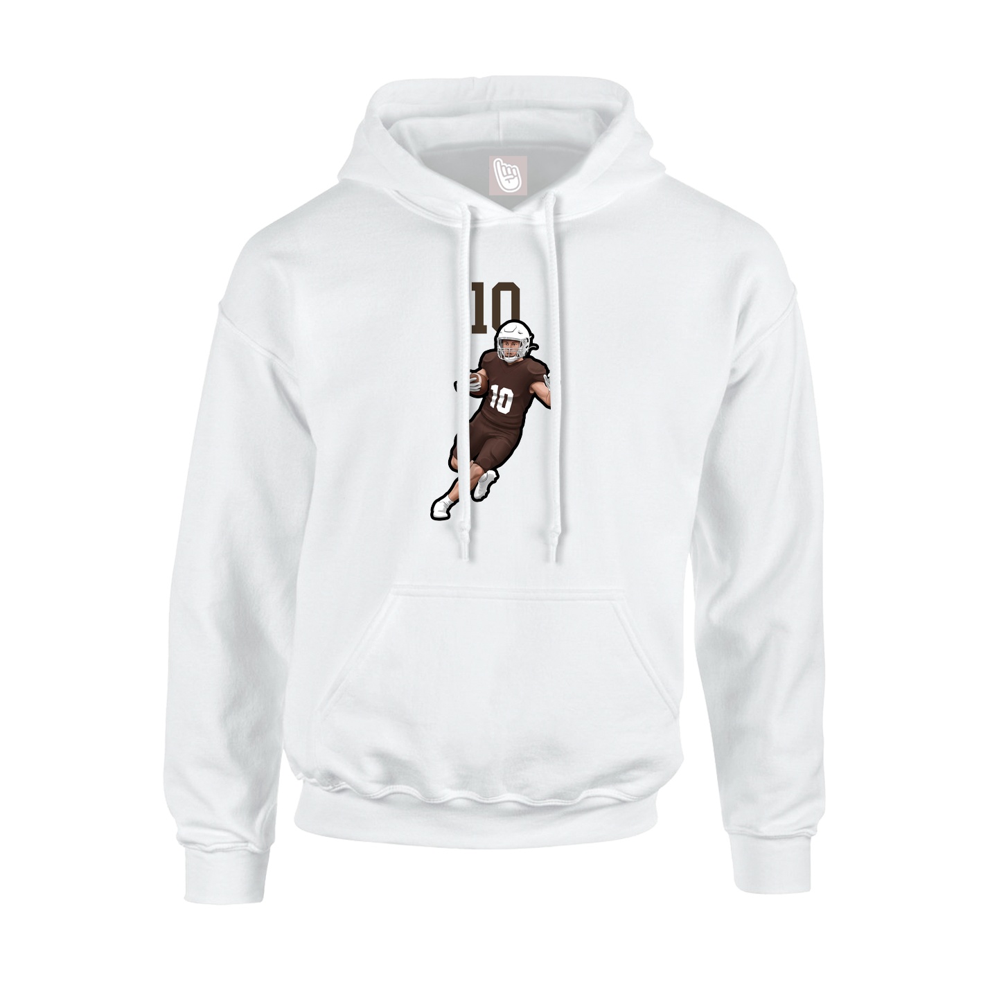 Youth Hoodie — Number Top in White