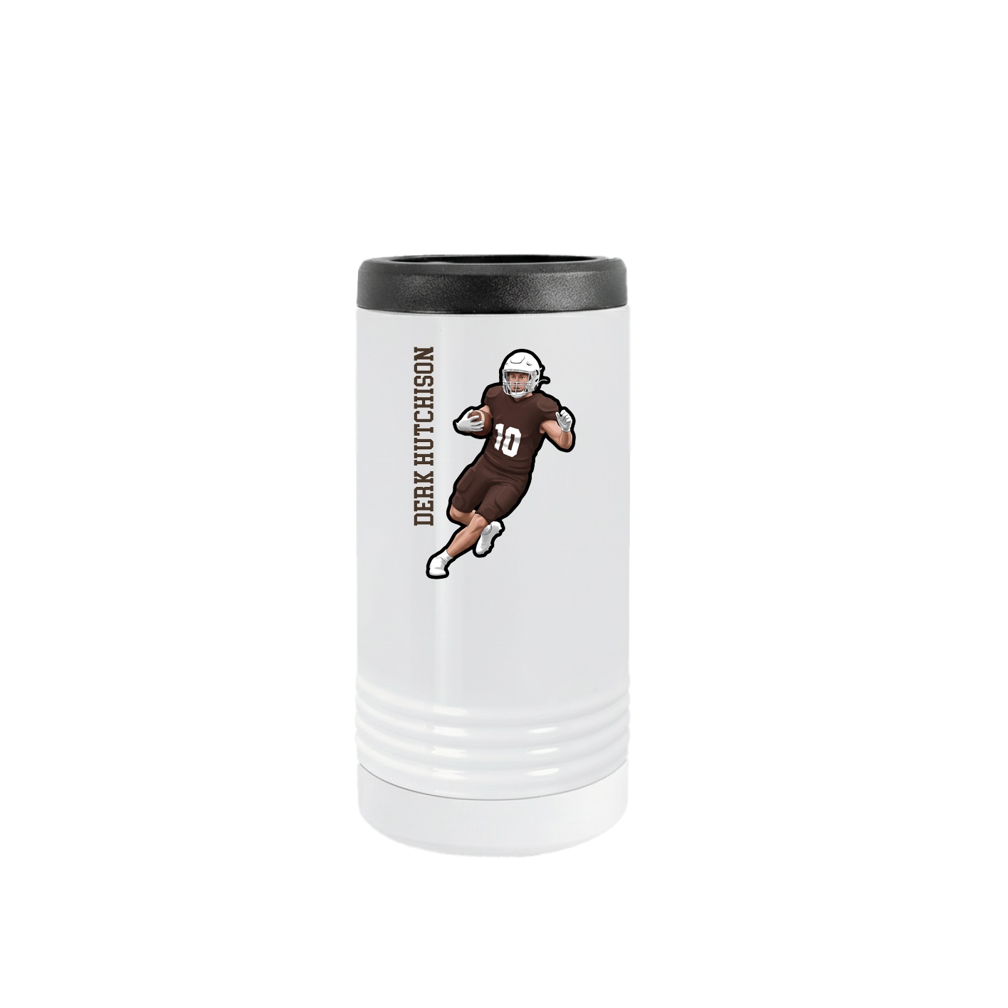 Slim Beverage Holder — Name Vertical in White