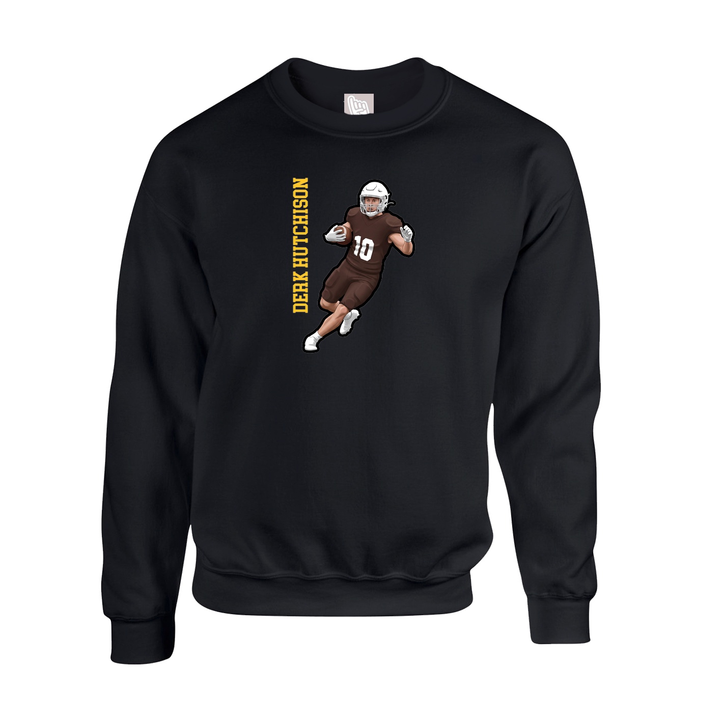 Fleece Crew — Name Vertical in Black