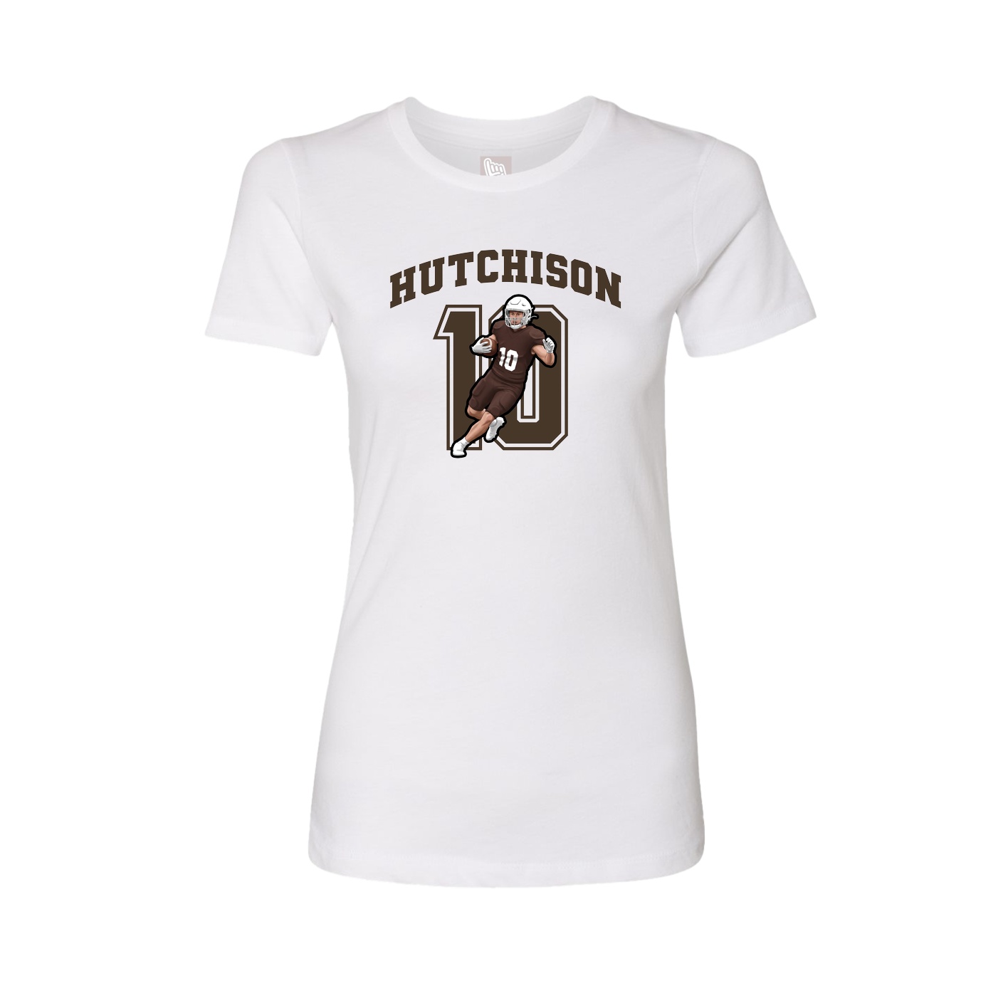 Fitted Women's Tee — Number in White