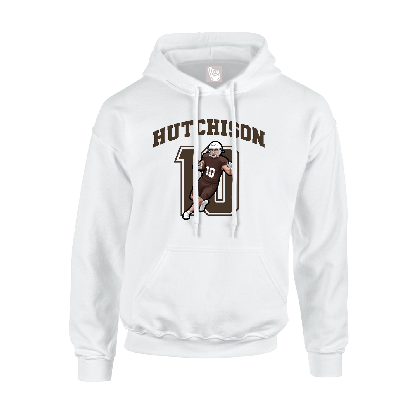 Hoodie — Number in White