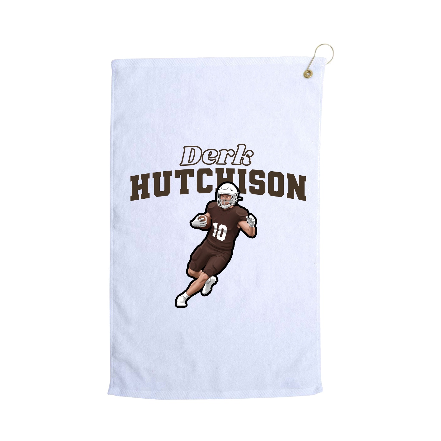 Golf Towel — Name Arch in White