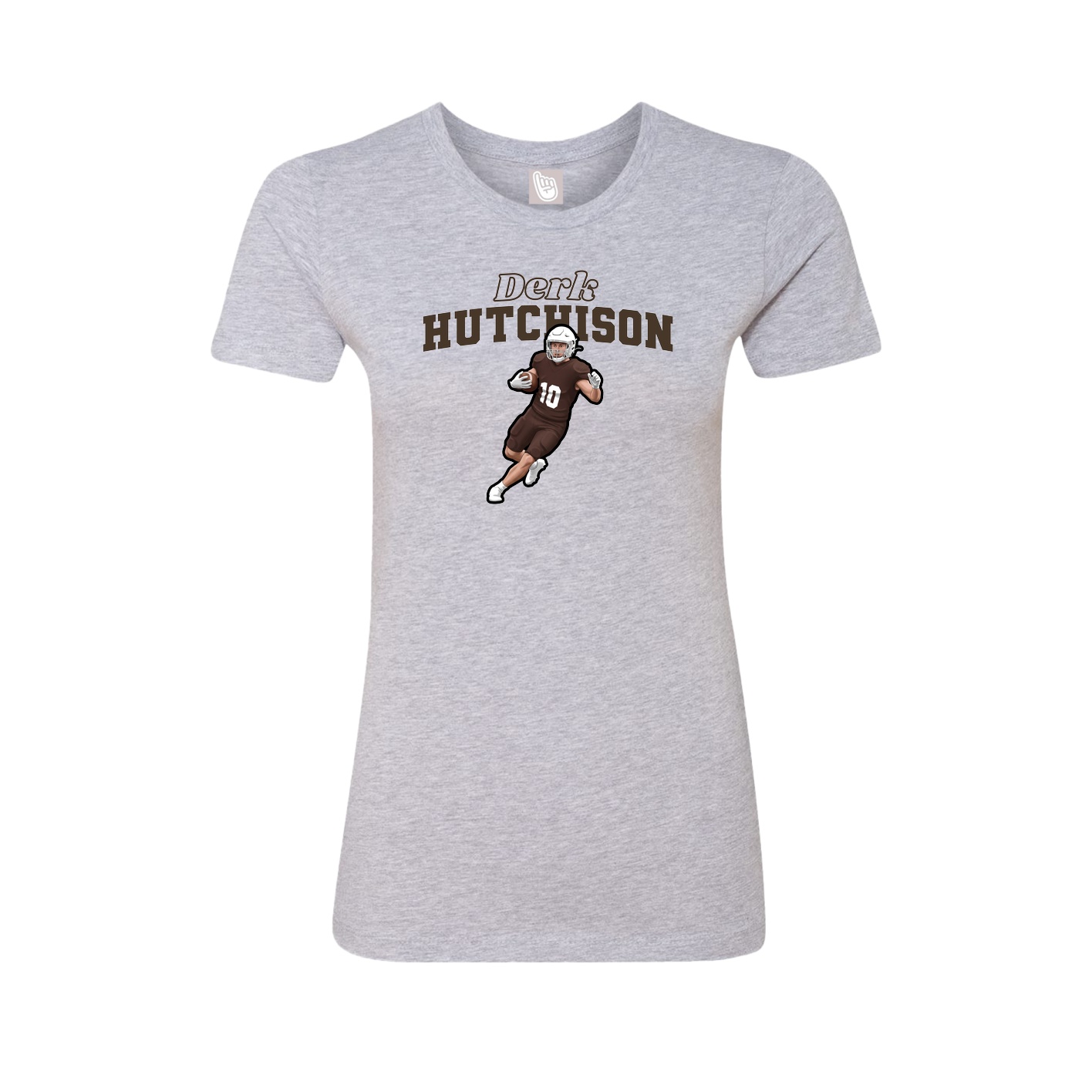 Fitted Women's Tee — Name Arch in Grey