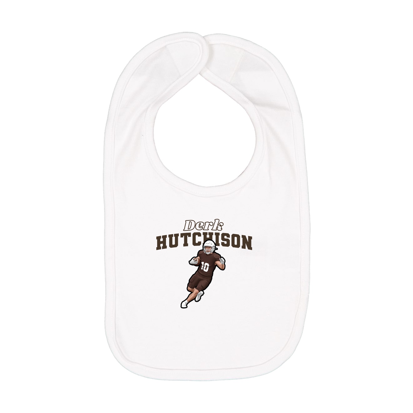 Infant Bib — Name Arch in White