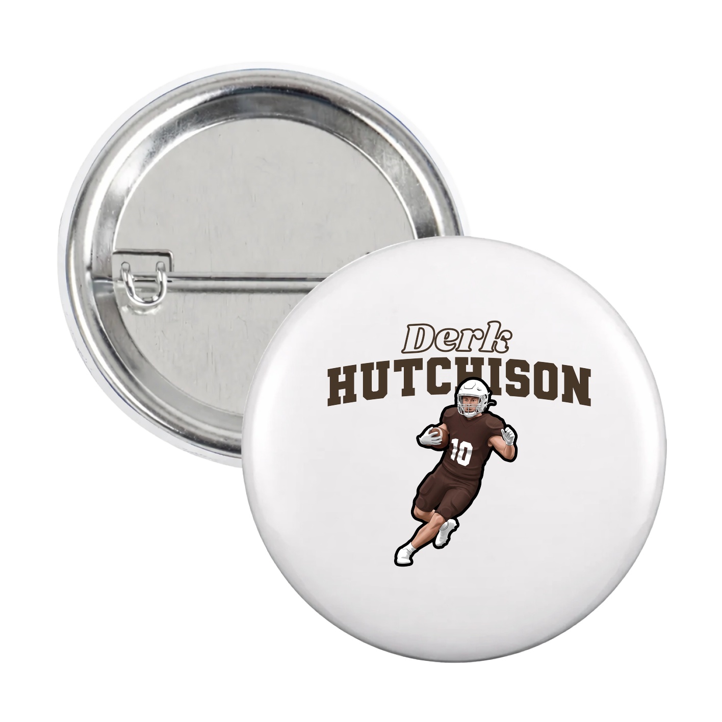 Game Day Button — Name Arch in White