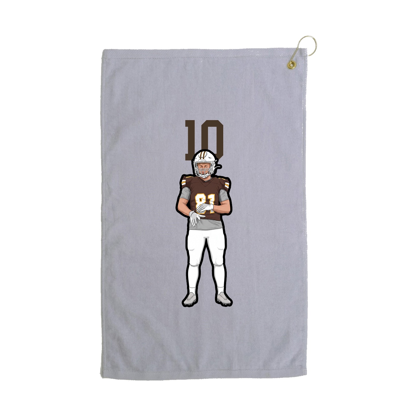 Golf Towel — Number Top in Grey
