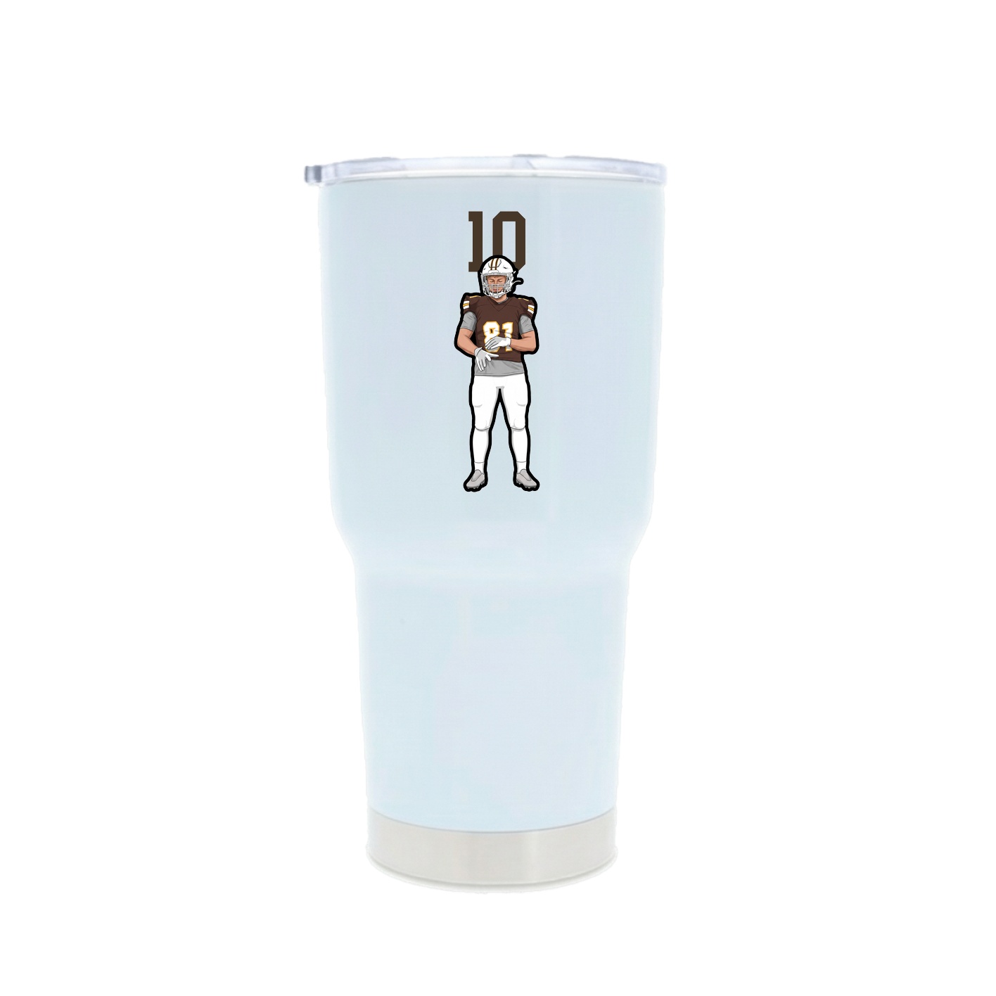 30oz Stainless Steel Tumbler — Number Top in White