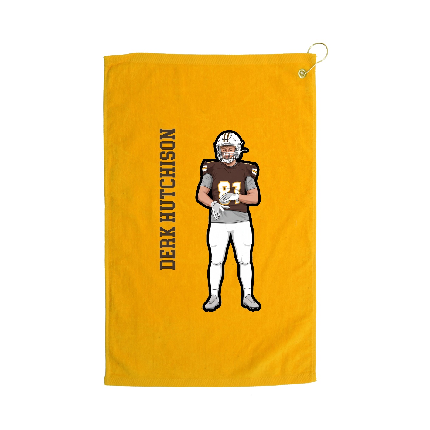 Golf Towel — Name Vertical in Gold