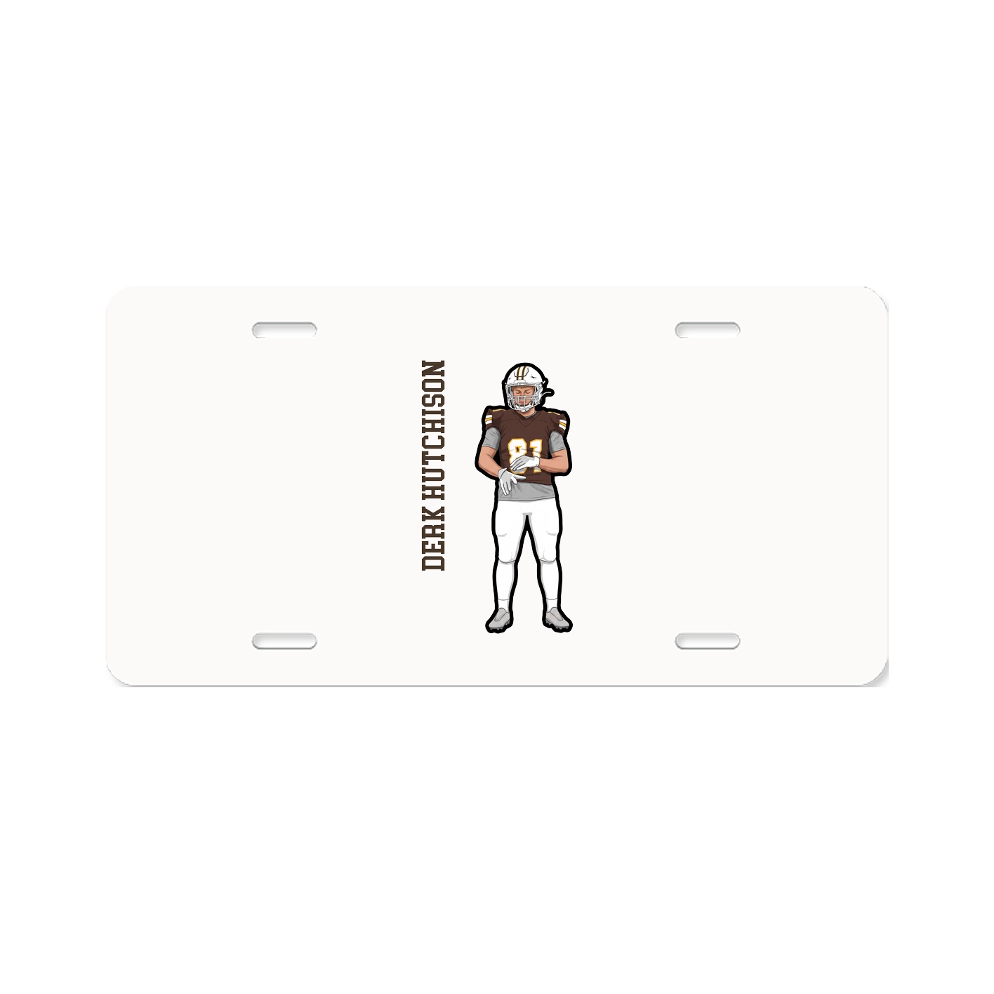 License Plate — Name Vertical in Classic