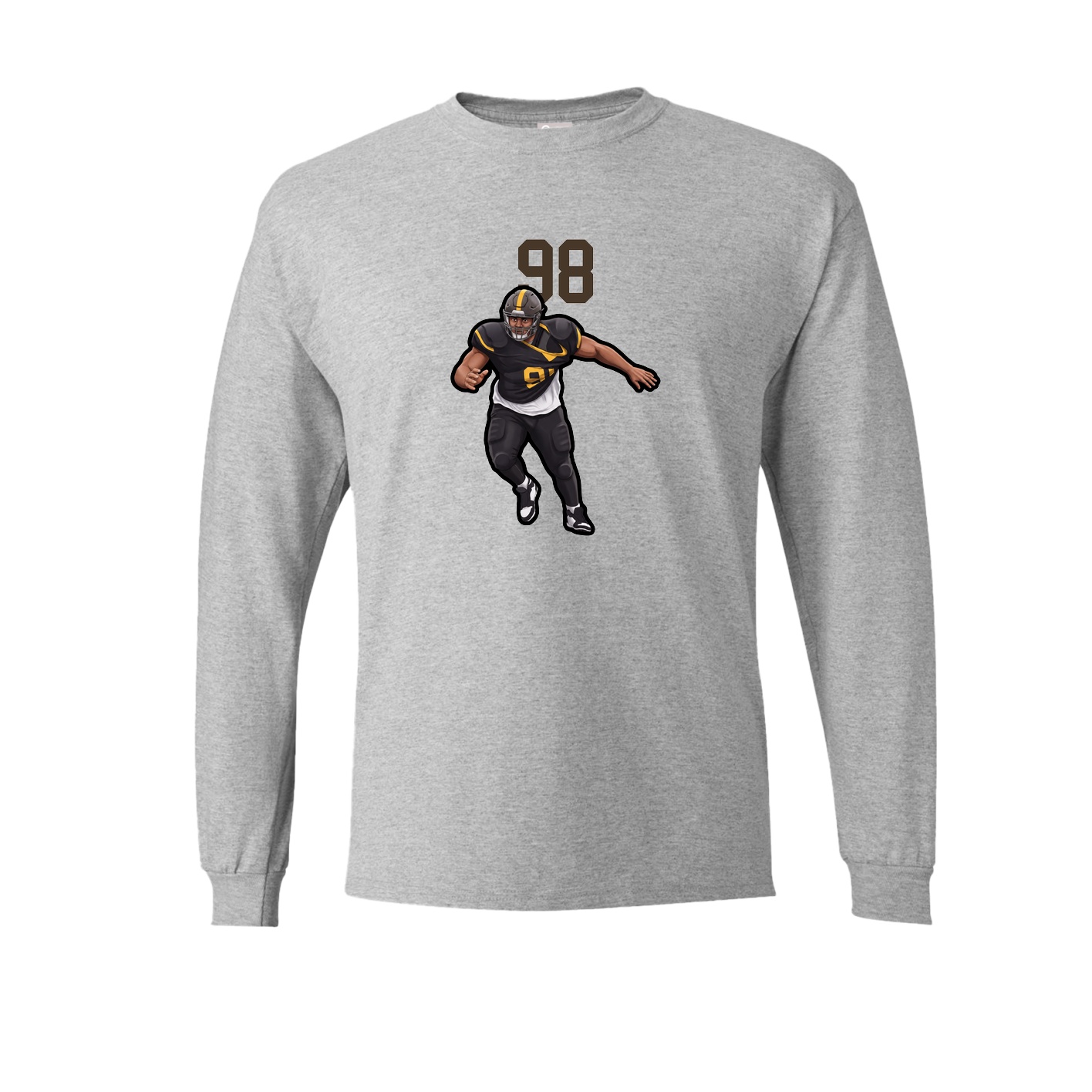 Long Sleeve Tee — Number Top in Grey
