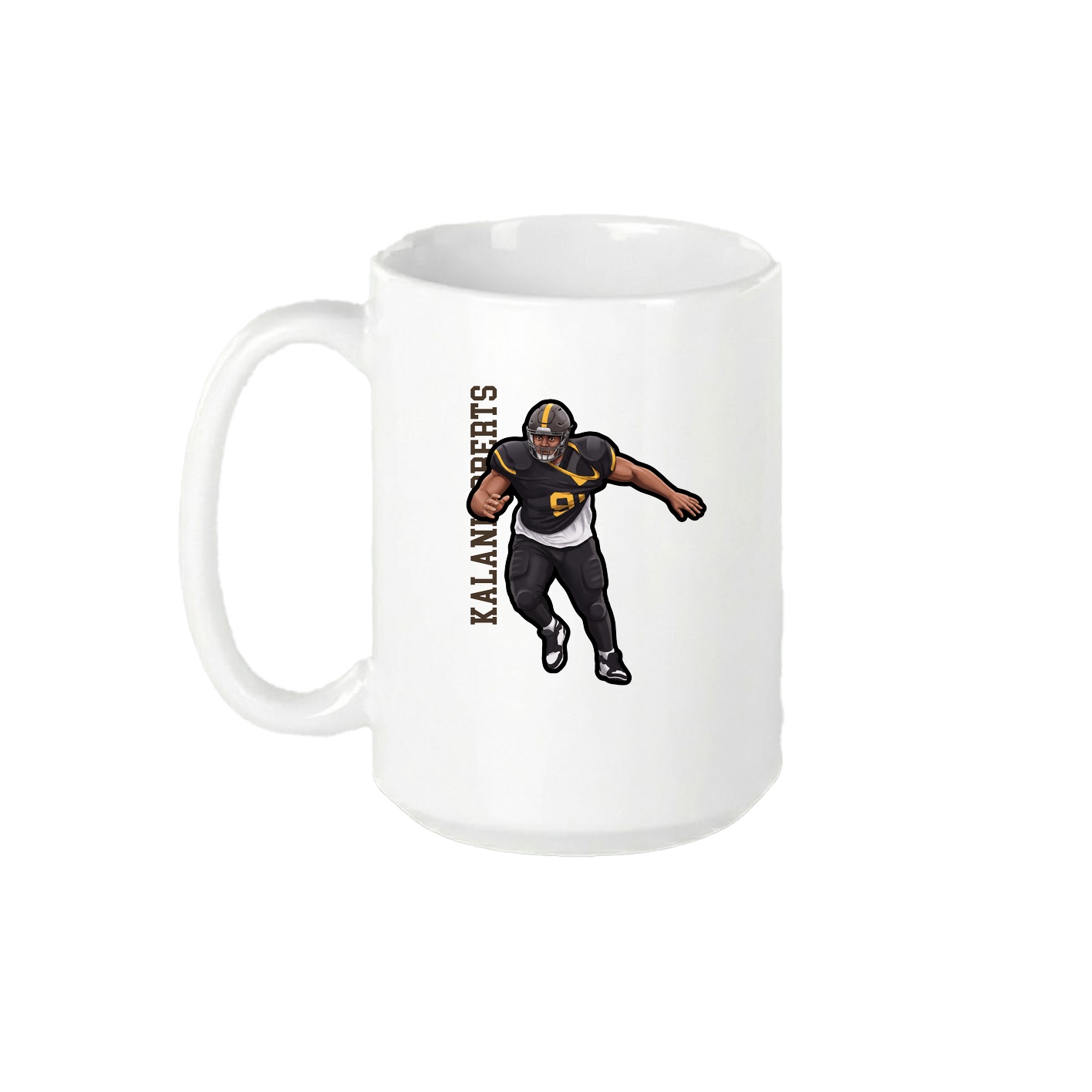 15oz Coffee Mug — Name Vertical in White