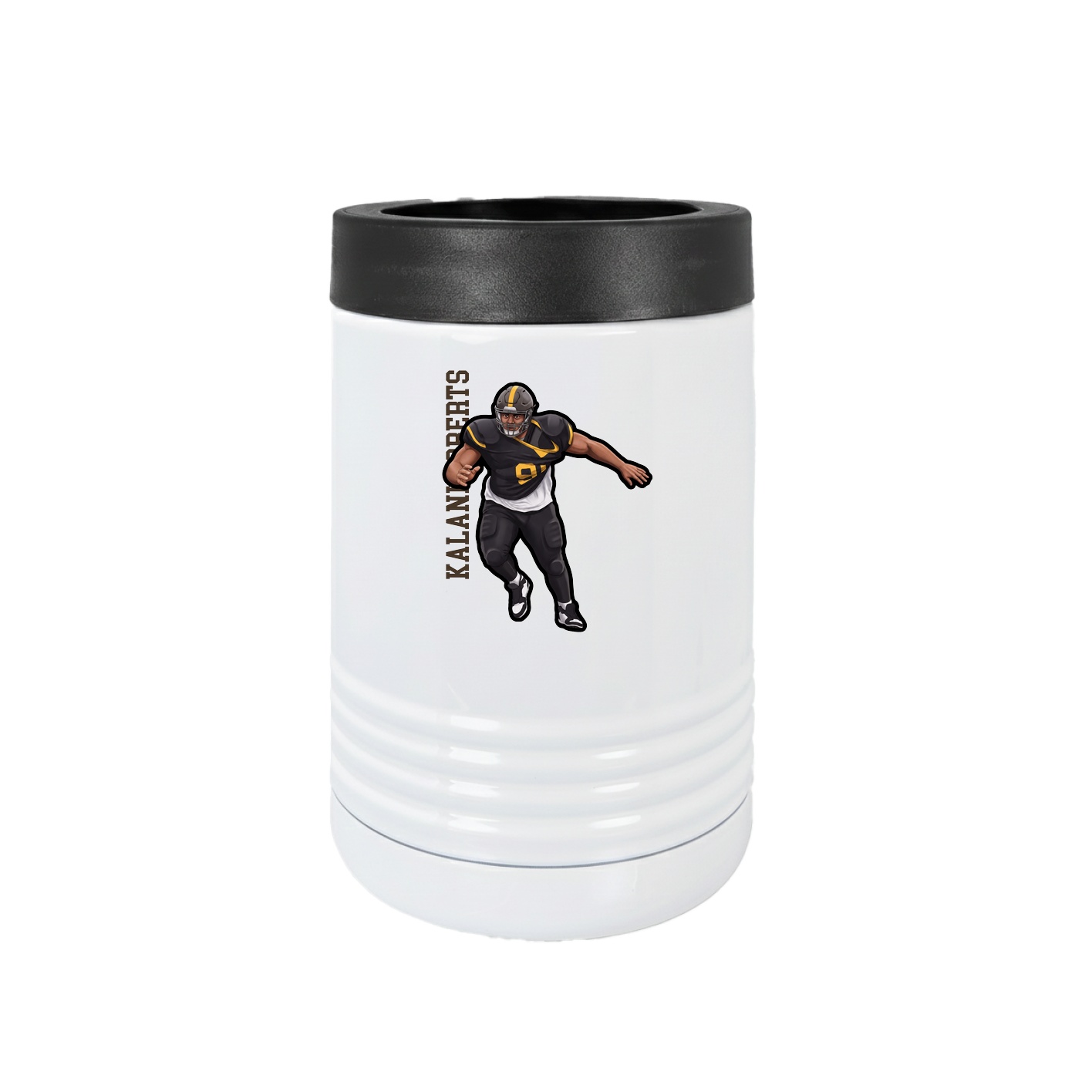 Beverage Holder — Name Vertical in White