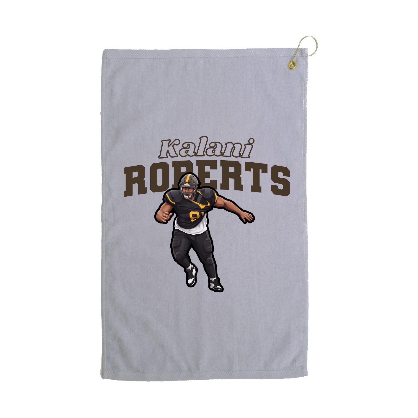 Golf Towel — Name Arch in Grey